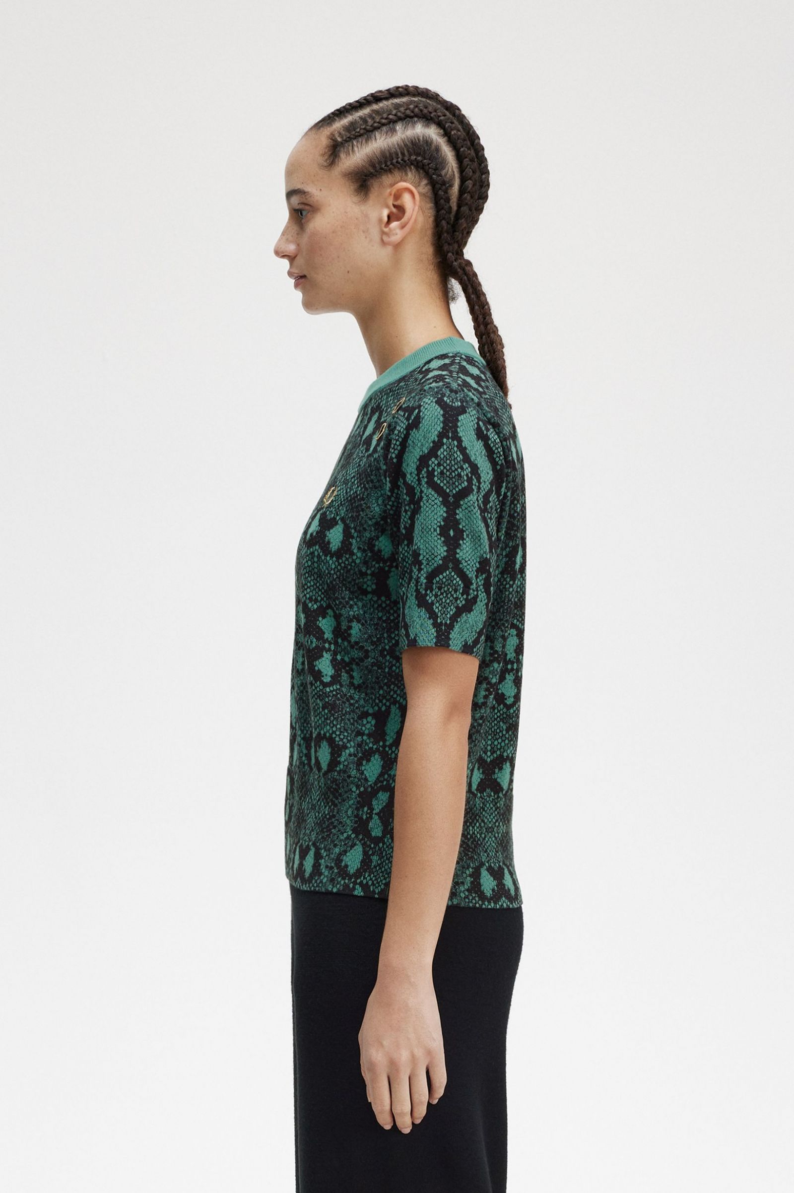 Amy Winehouse FoundationSnake Print Jumper Deep Mint