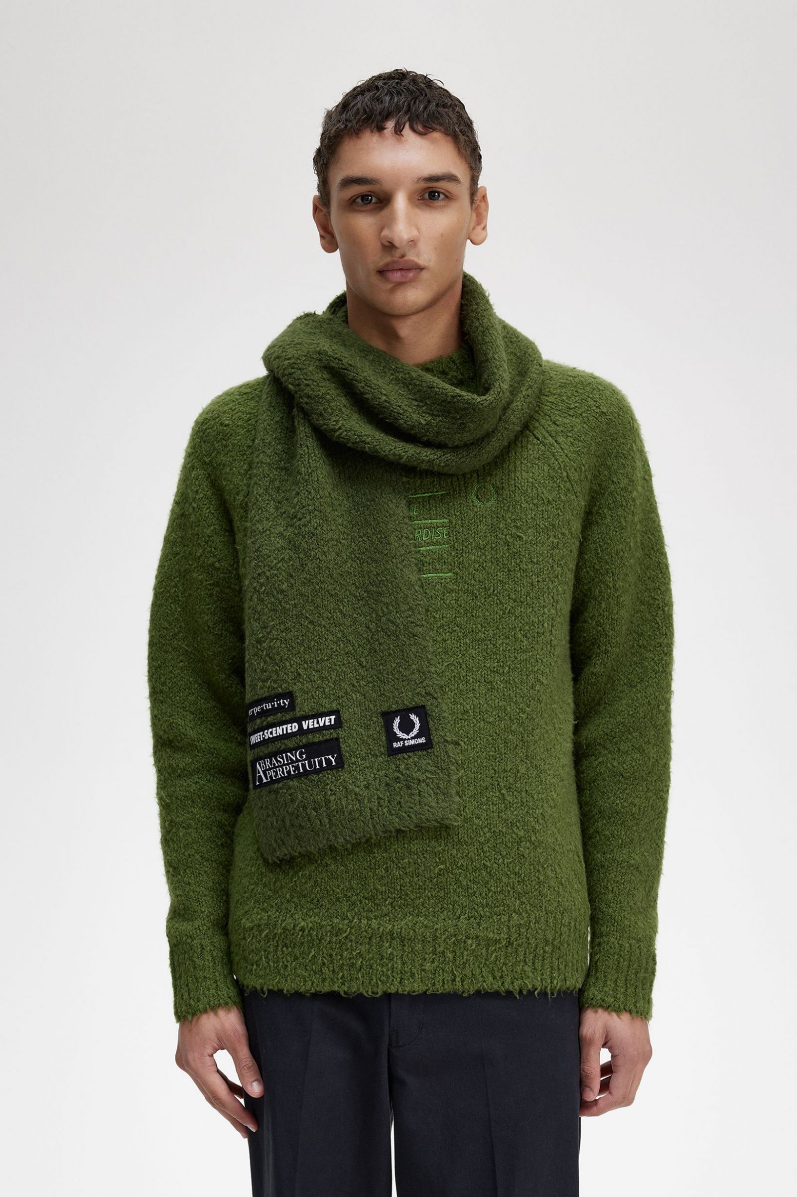 Raf SimonsTextured Knitted Scarf Chive