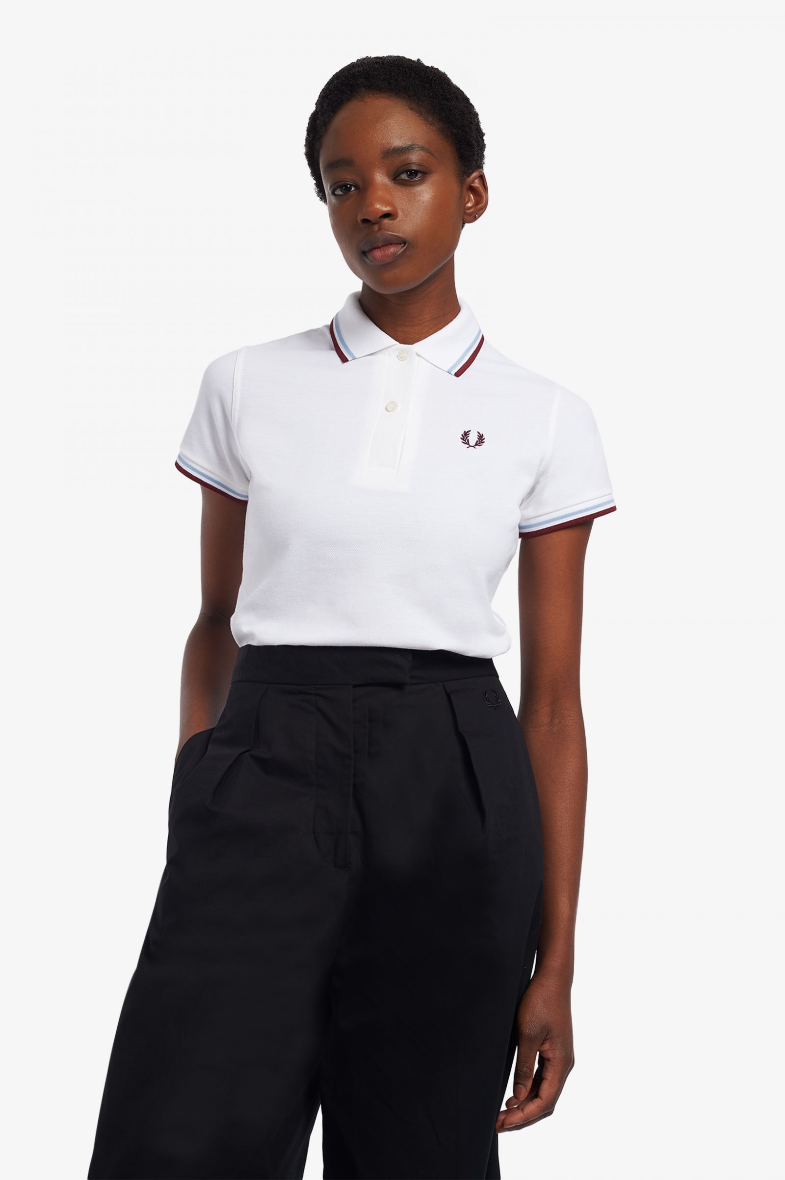 The Fred Perry ShirtG12 White / Ice / Maroon
