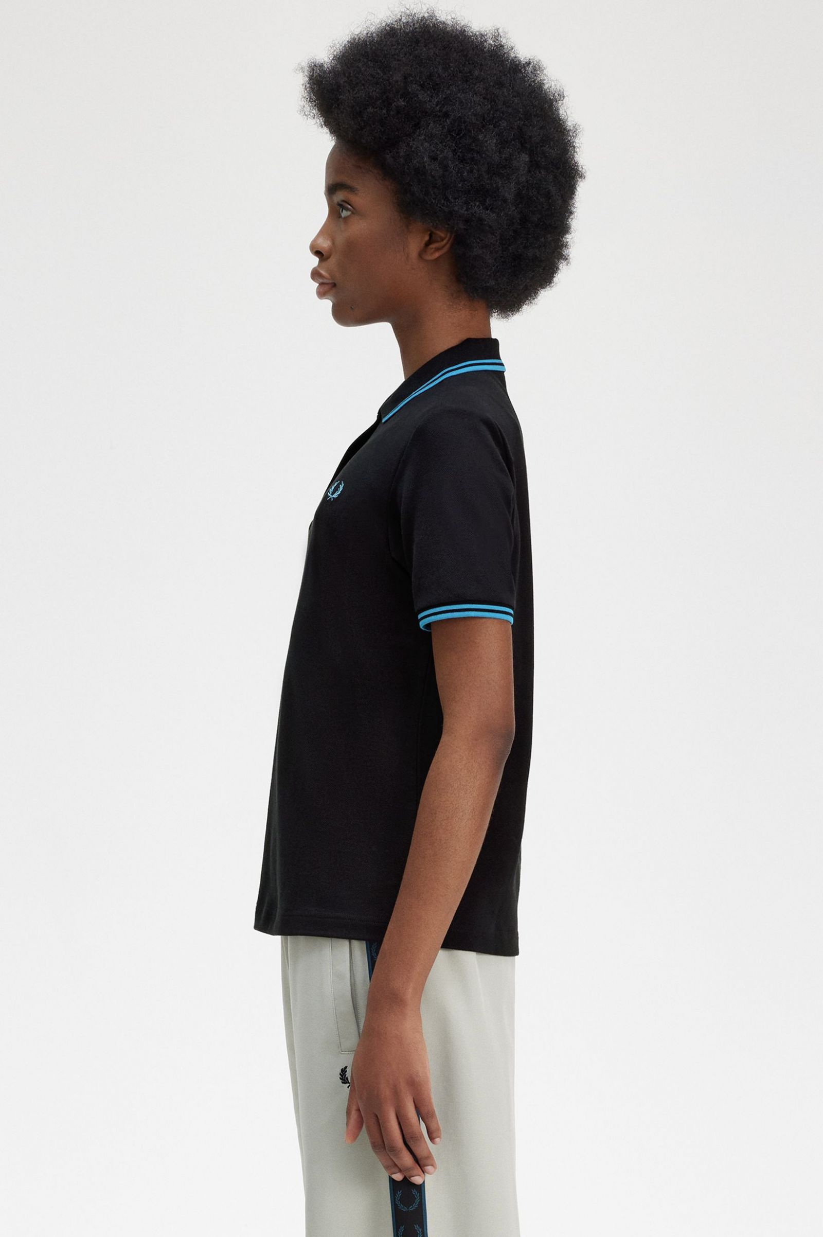 The Fred Perry ShirtG3600 Black / Cyber Blue / Cyber Blue