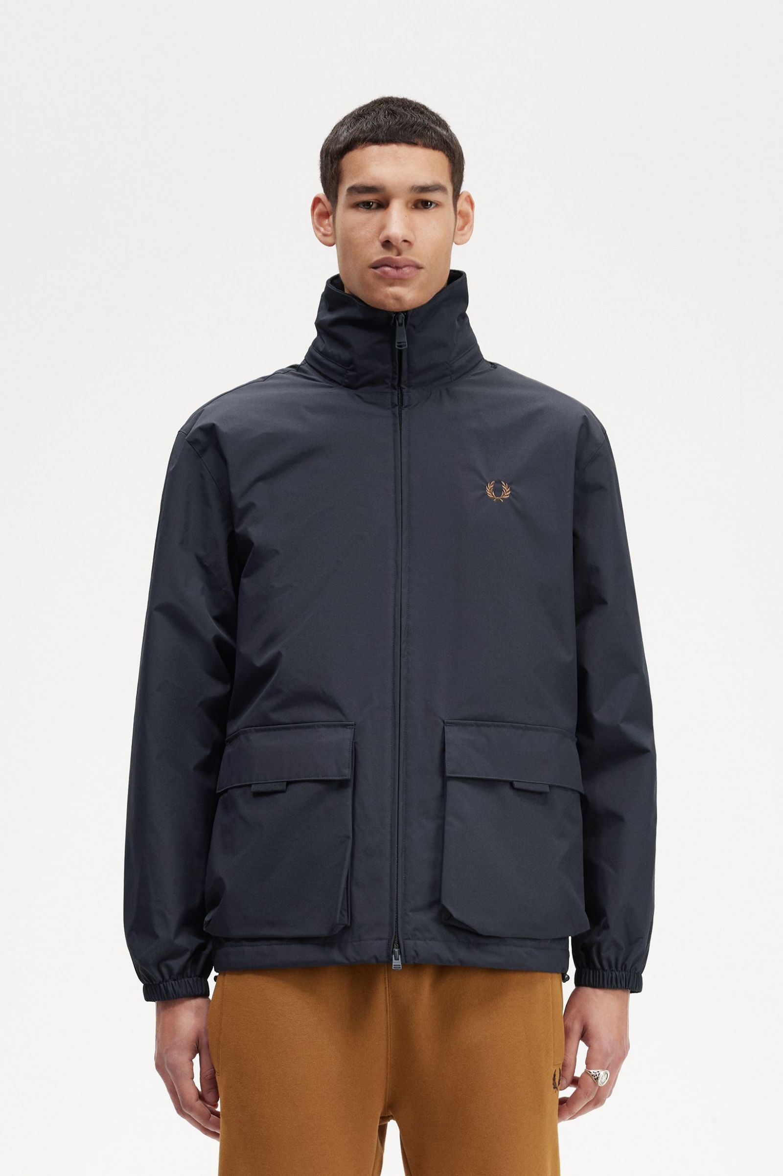 Patch Pocket Zip Through Jacket Navy