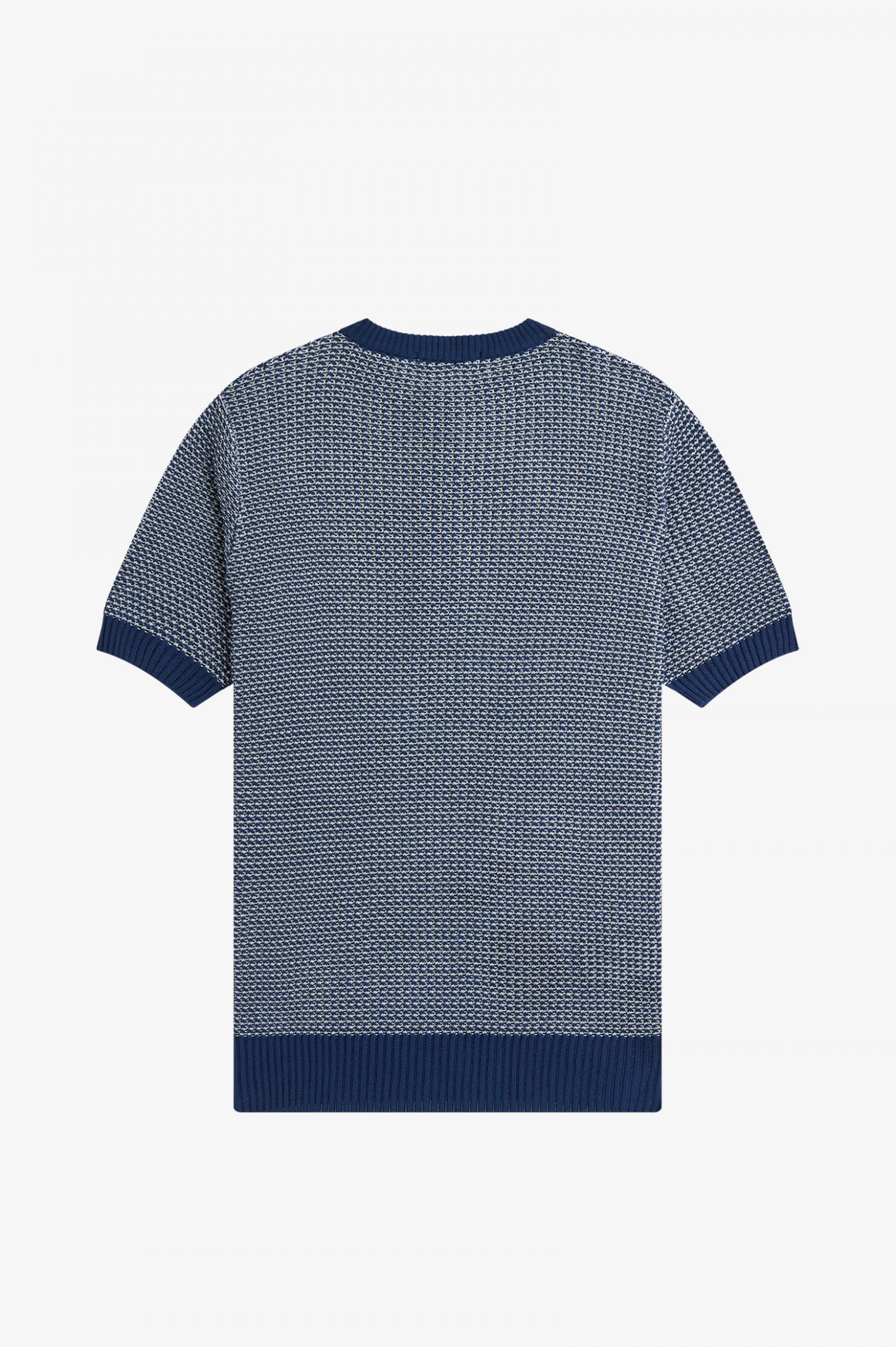 ReissuesTwo Colour Texture Knit Henley Ecru
