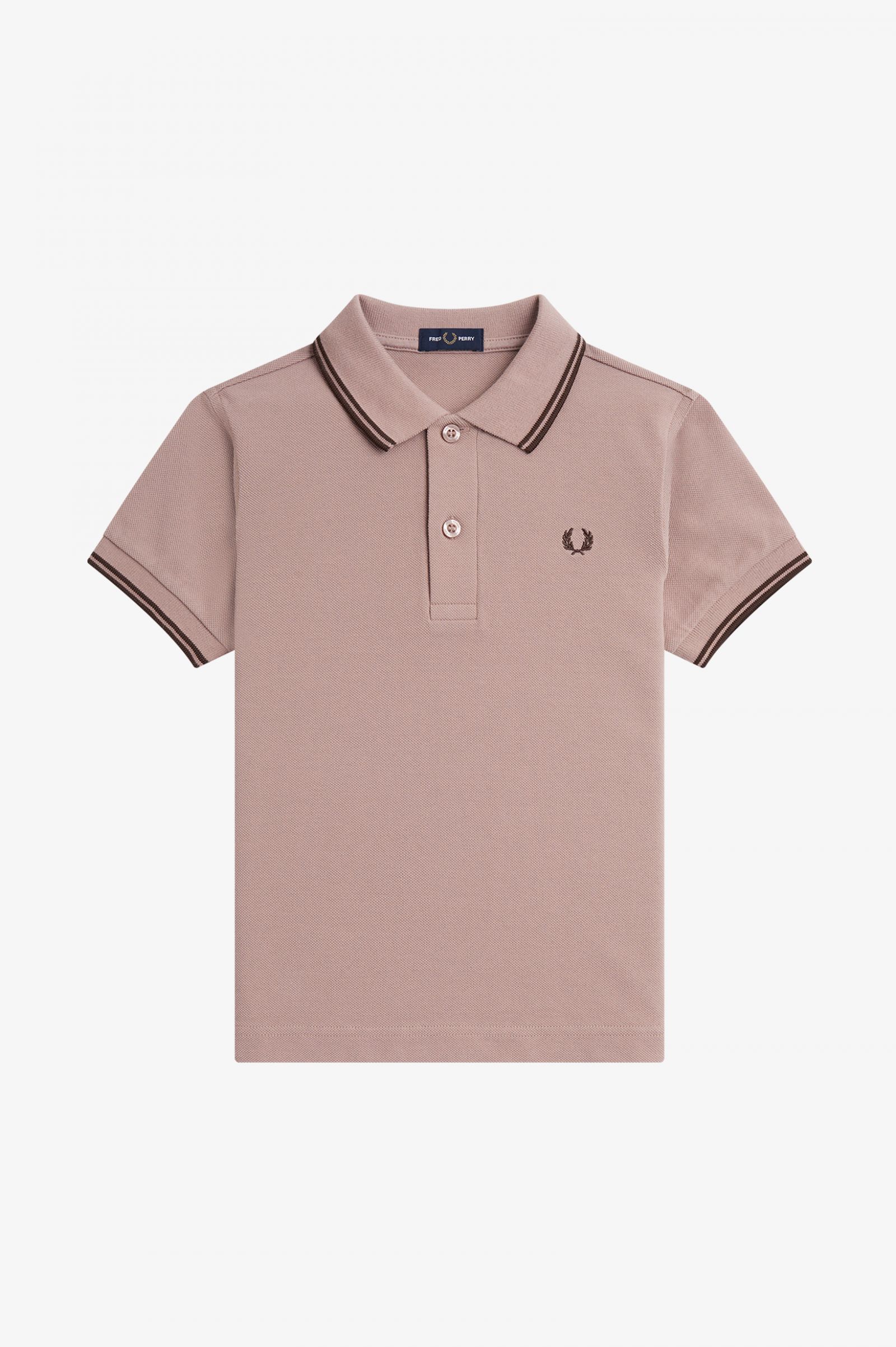 The Fred Perry ShirtKids Twin Tipped Fred Perry Shirt Dark Pink / Burnt Tobacco / Burnt Tobacco