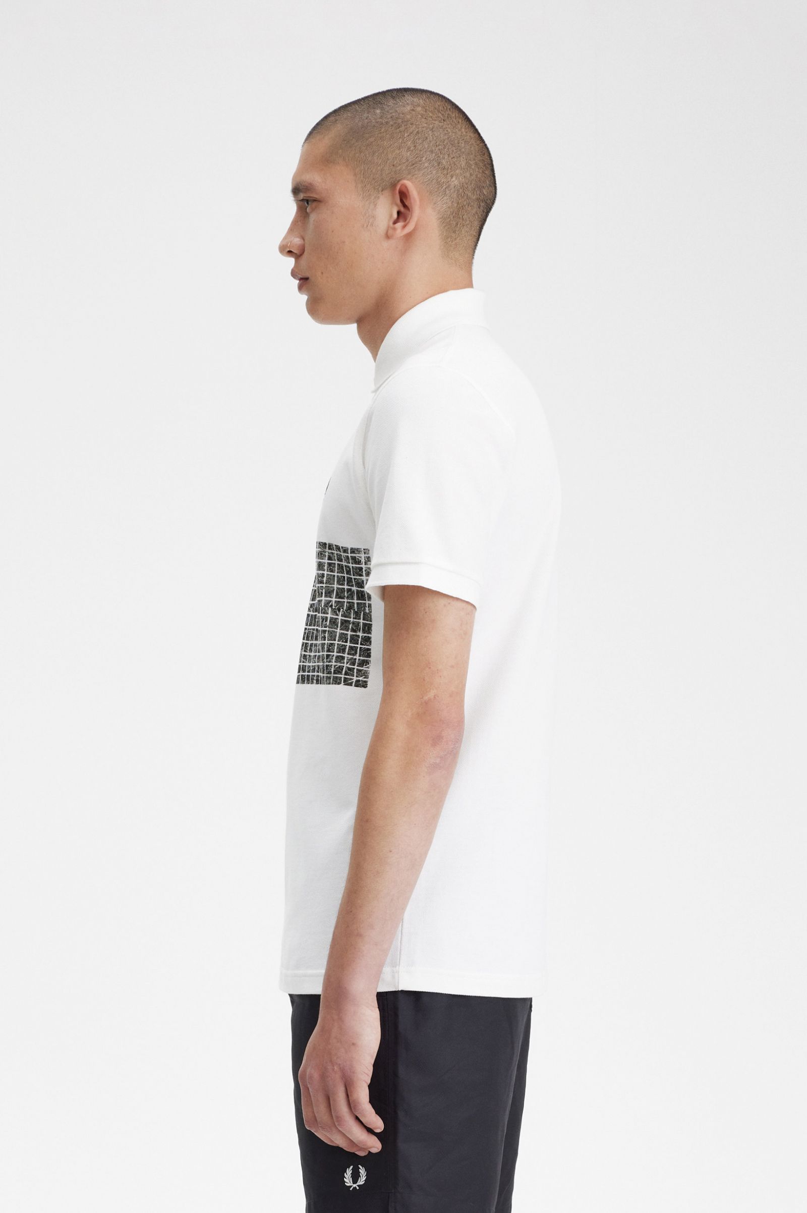 Margaret HowellTennis Print Fred Perry Shirt Ecru / Night Green