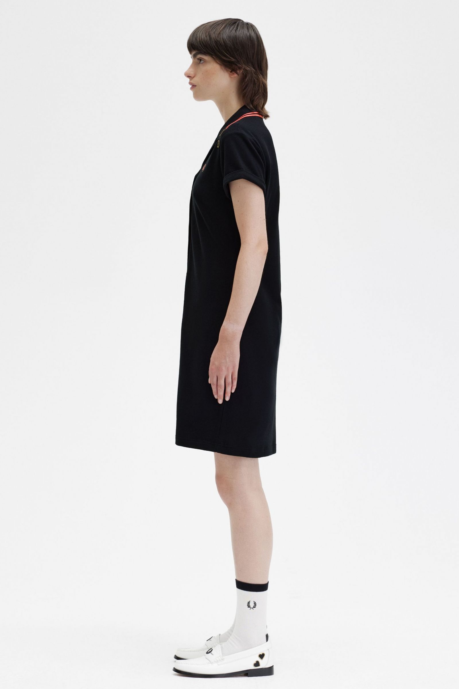 Amy Winehouse FoundationButton-Through Piqué Shirt Dress Black