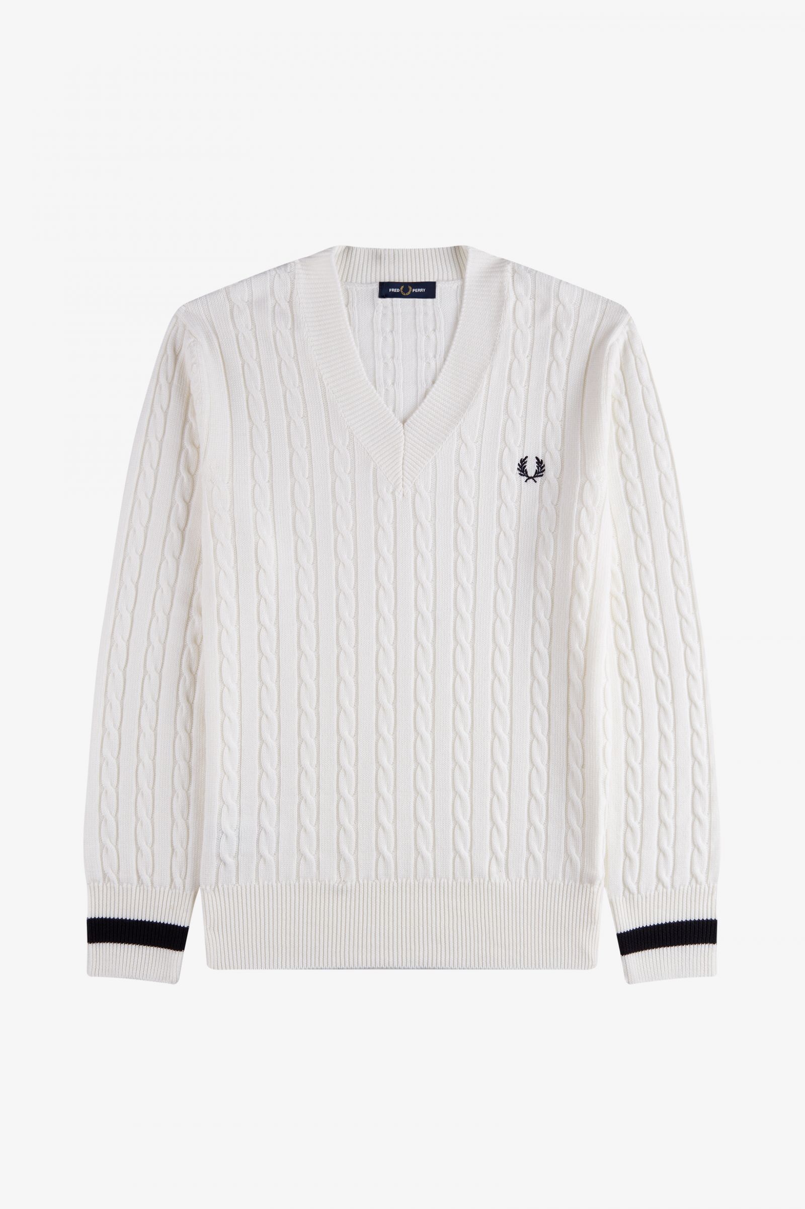 ReissuesV-Neck Cable Knit Jumper Black