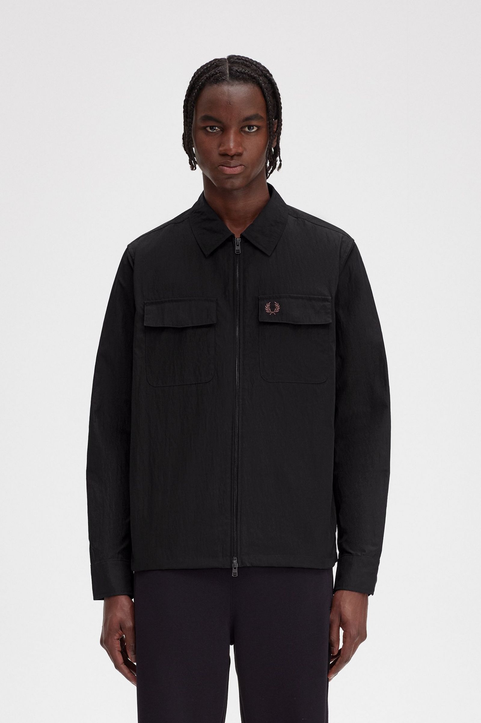 Zip-Through Overshirt Black