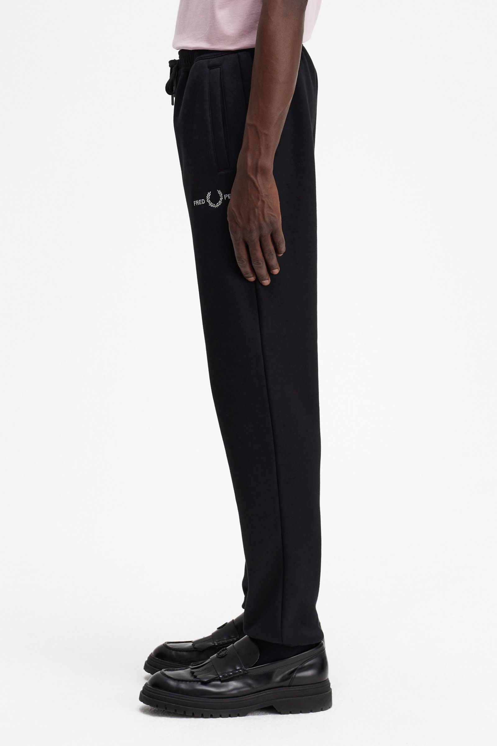 Embroidered Sweat Pants Black