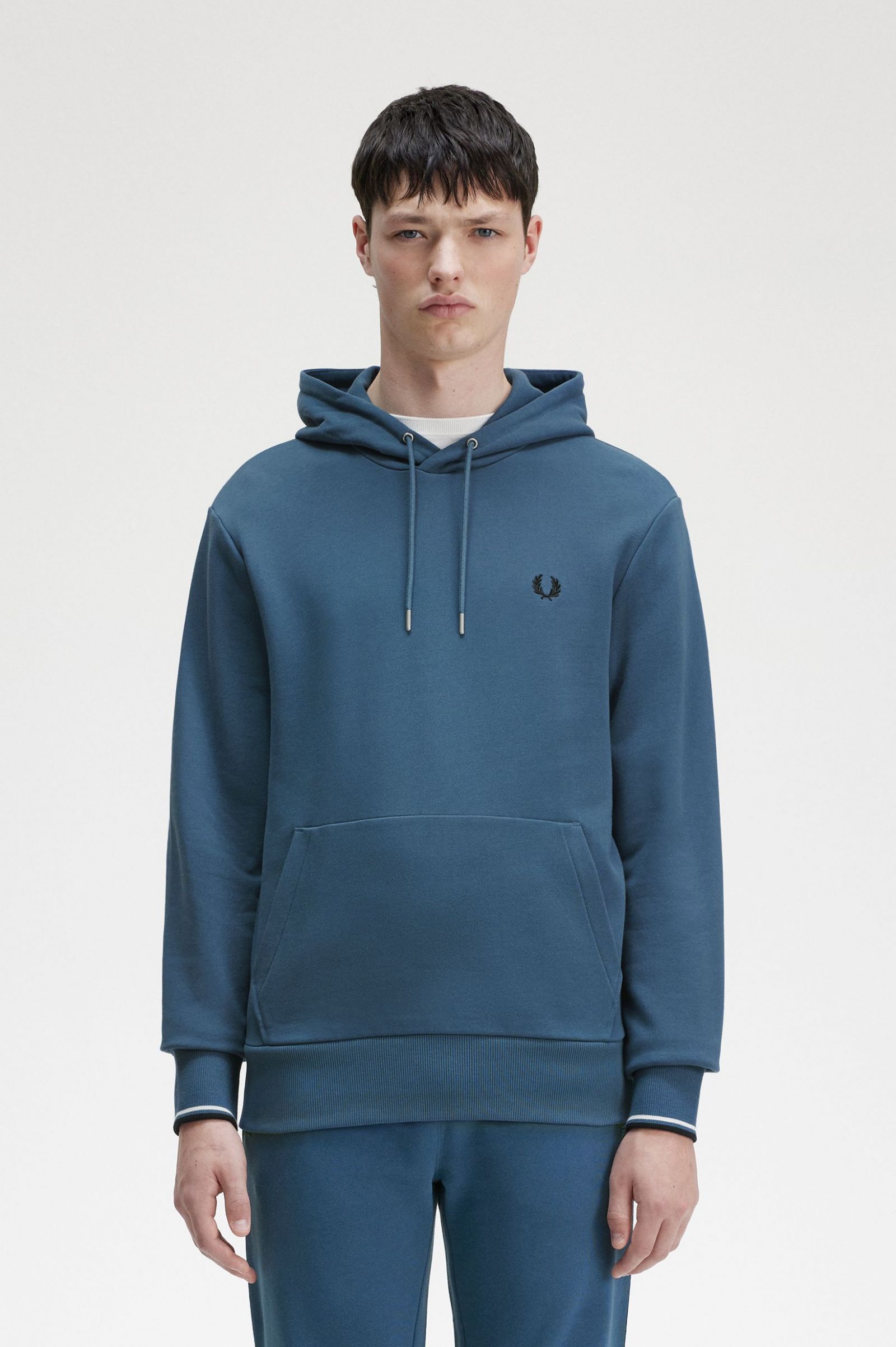 Tipped Hooded Sweatshirt Midnight Blue