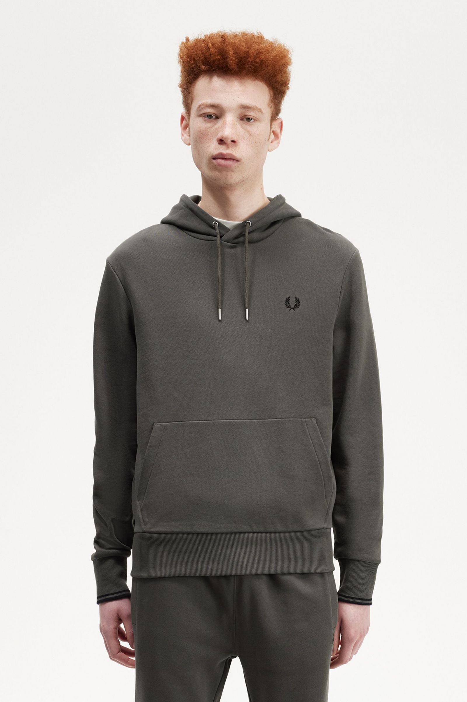Tipped Hooded Sweatshirt Field Green