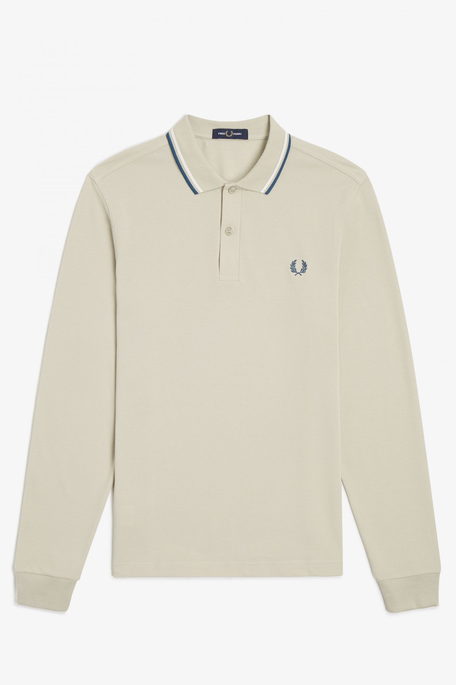 The Fred Perry ShirtM3636 Light Oyster / Snow White / Petrol Blue
