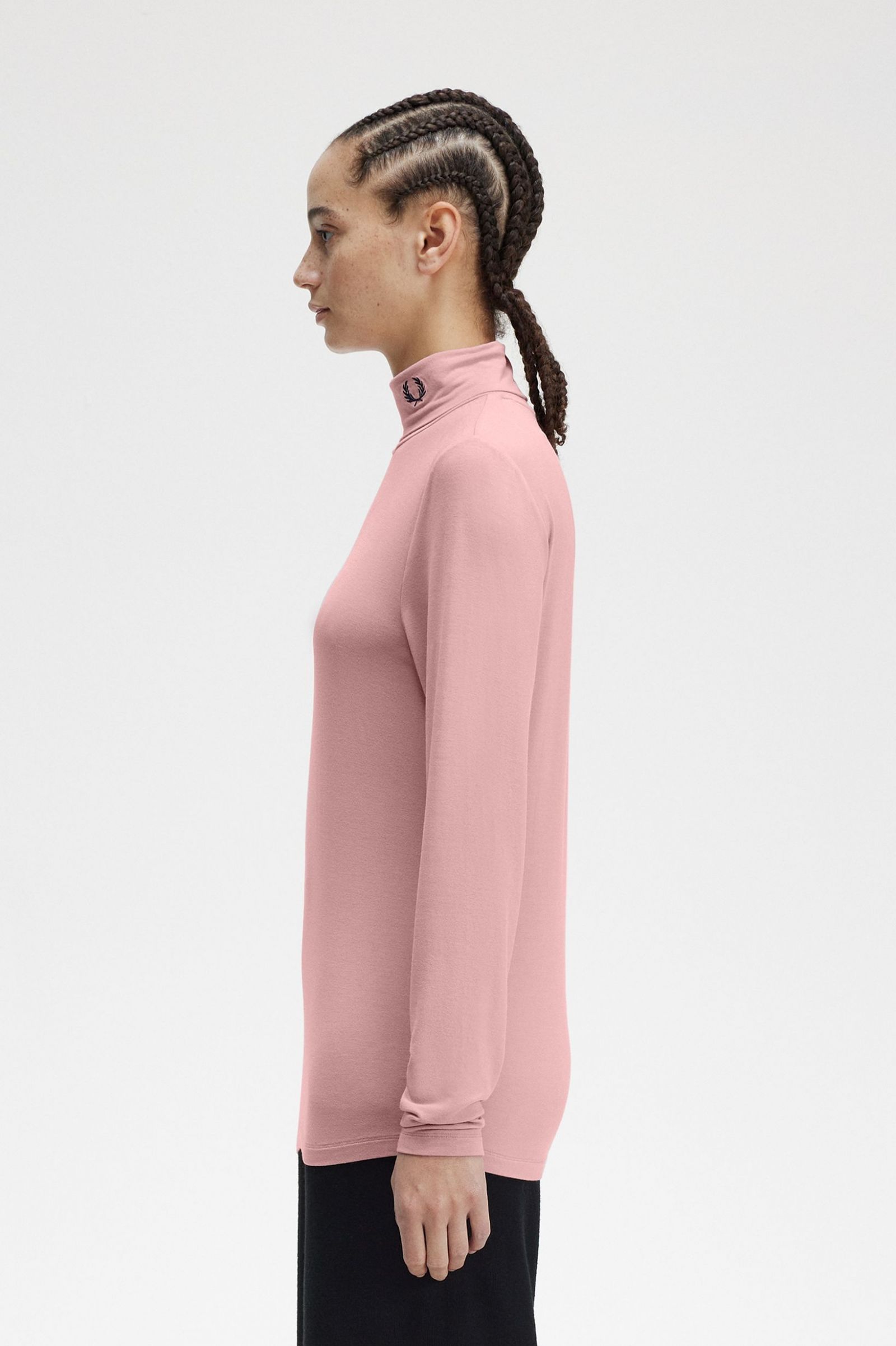 Roll Neck Top Dusty Rose Pink
