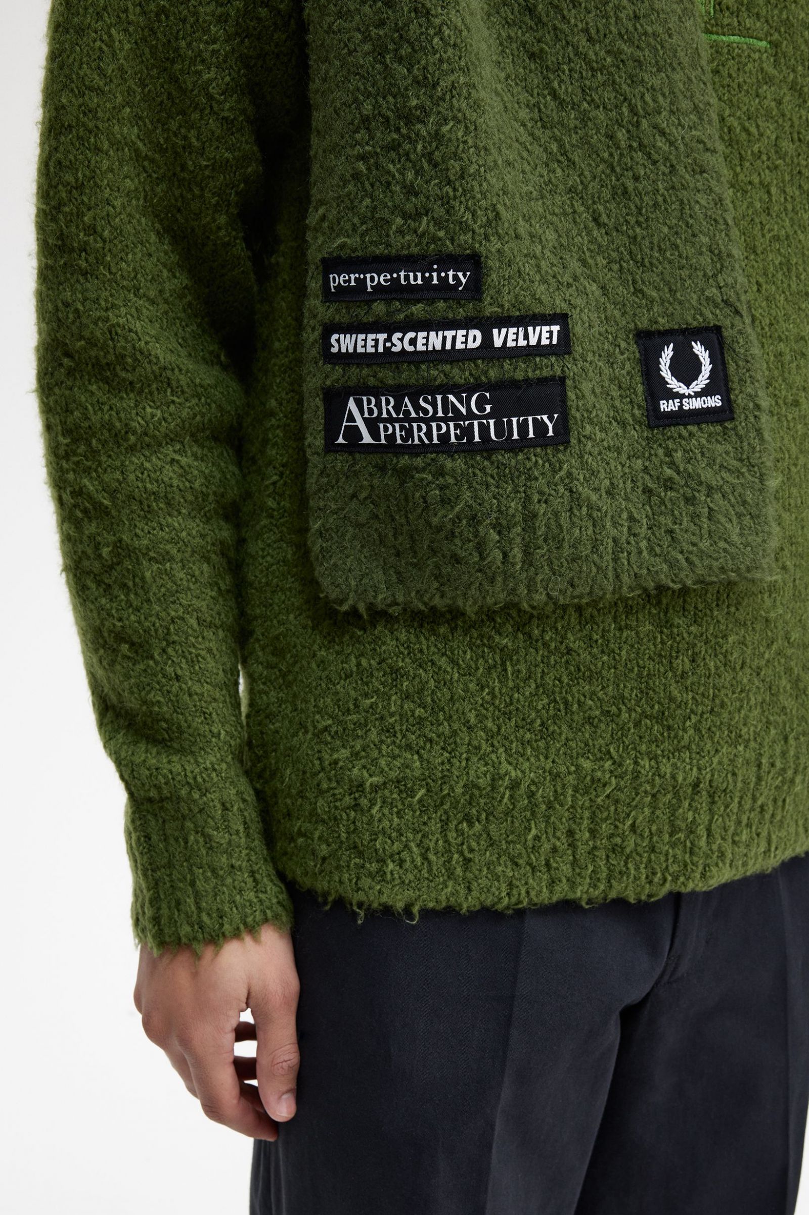 Raf SimonsTextured Knitted Scarf Chive