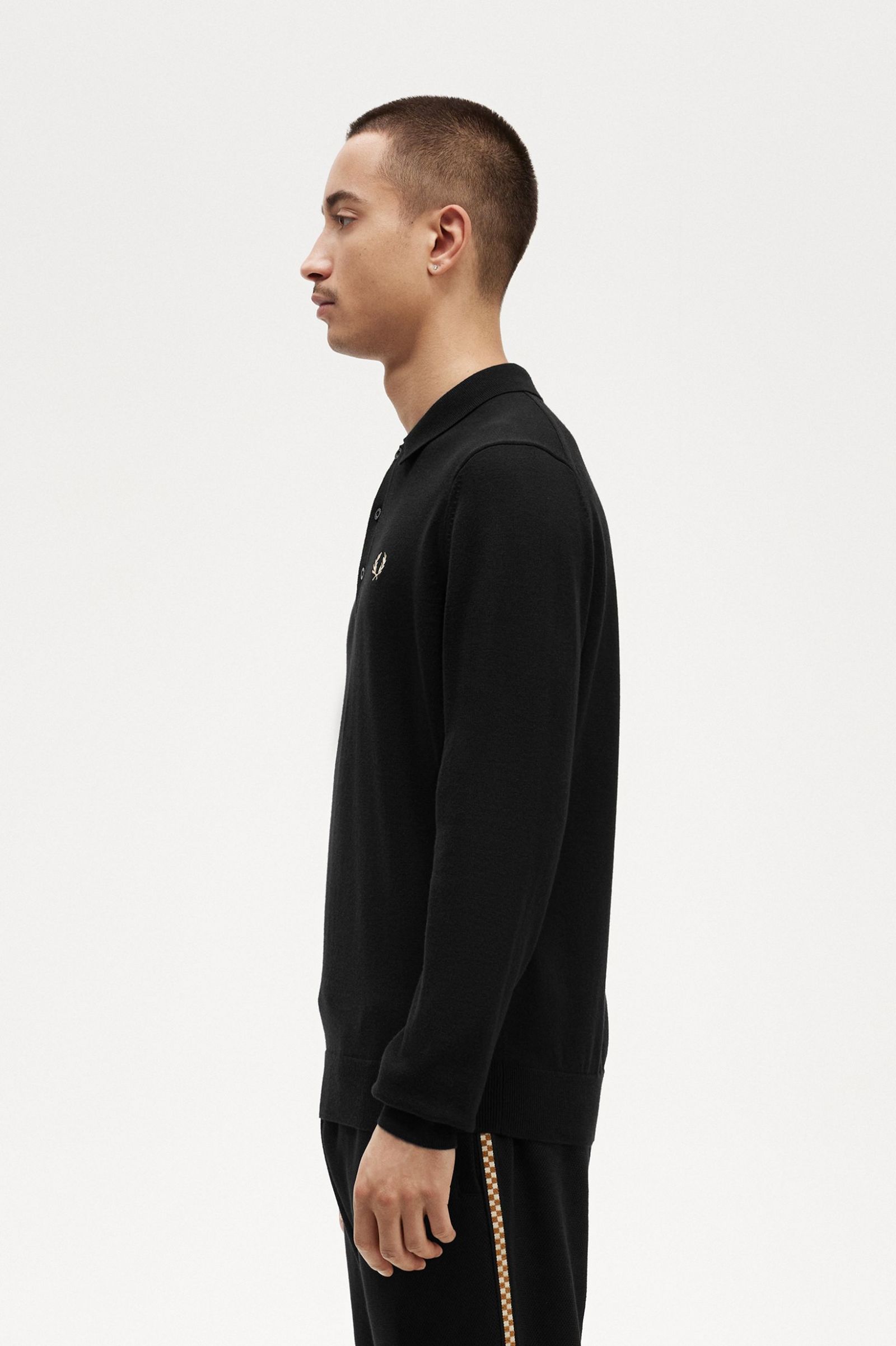 Long Sleeve Knitted Shirt Black