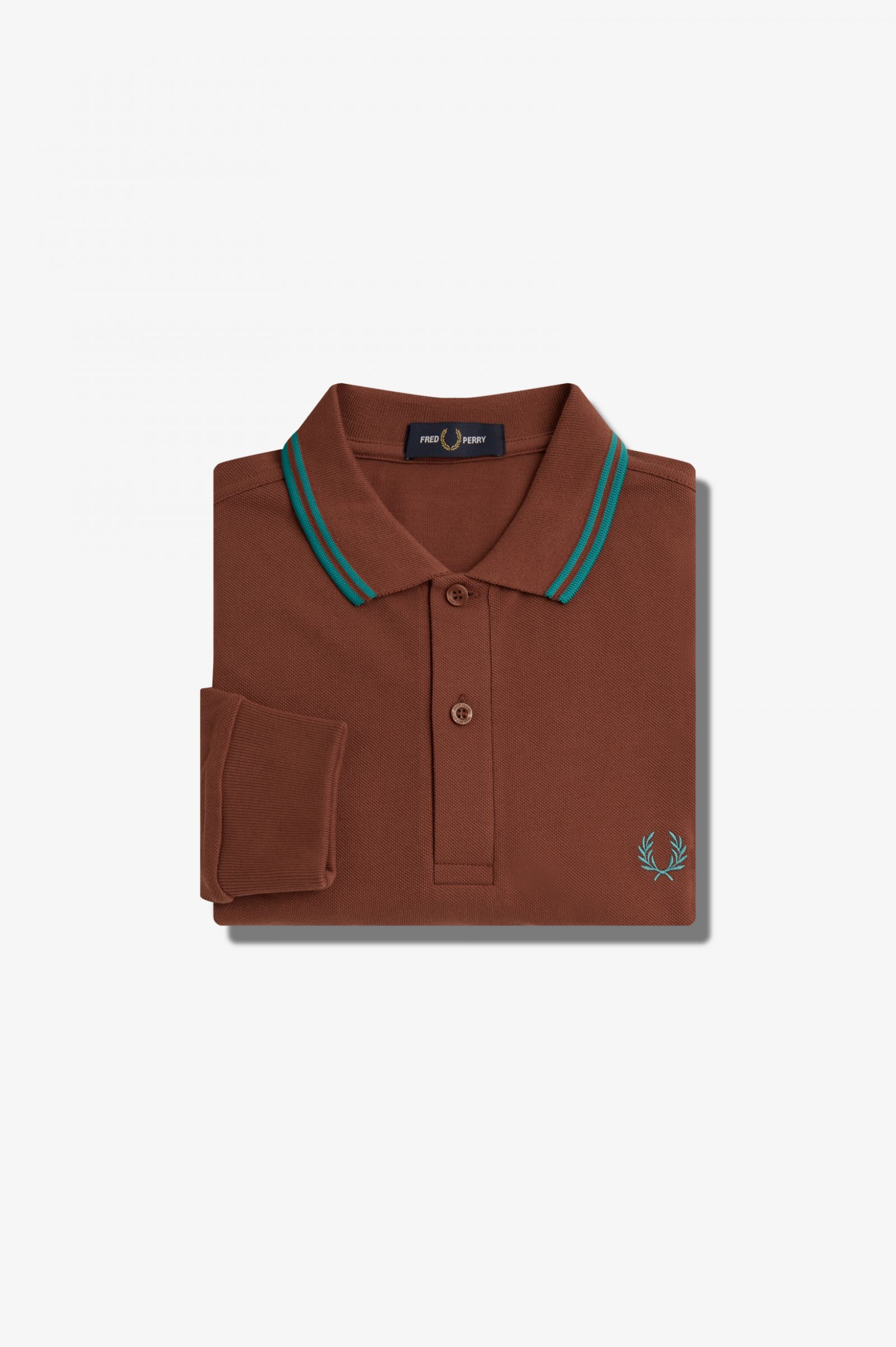 The Fred Perry ShirtM3636 Whisky Brown / Deep Mint / Deep Mint