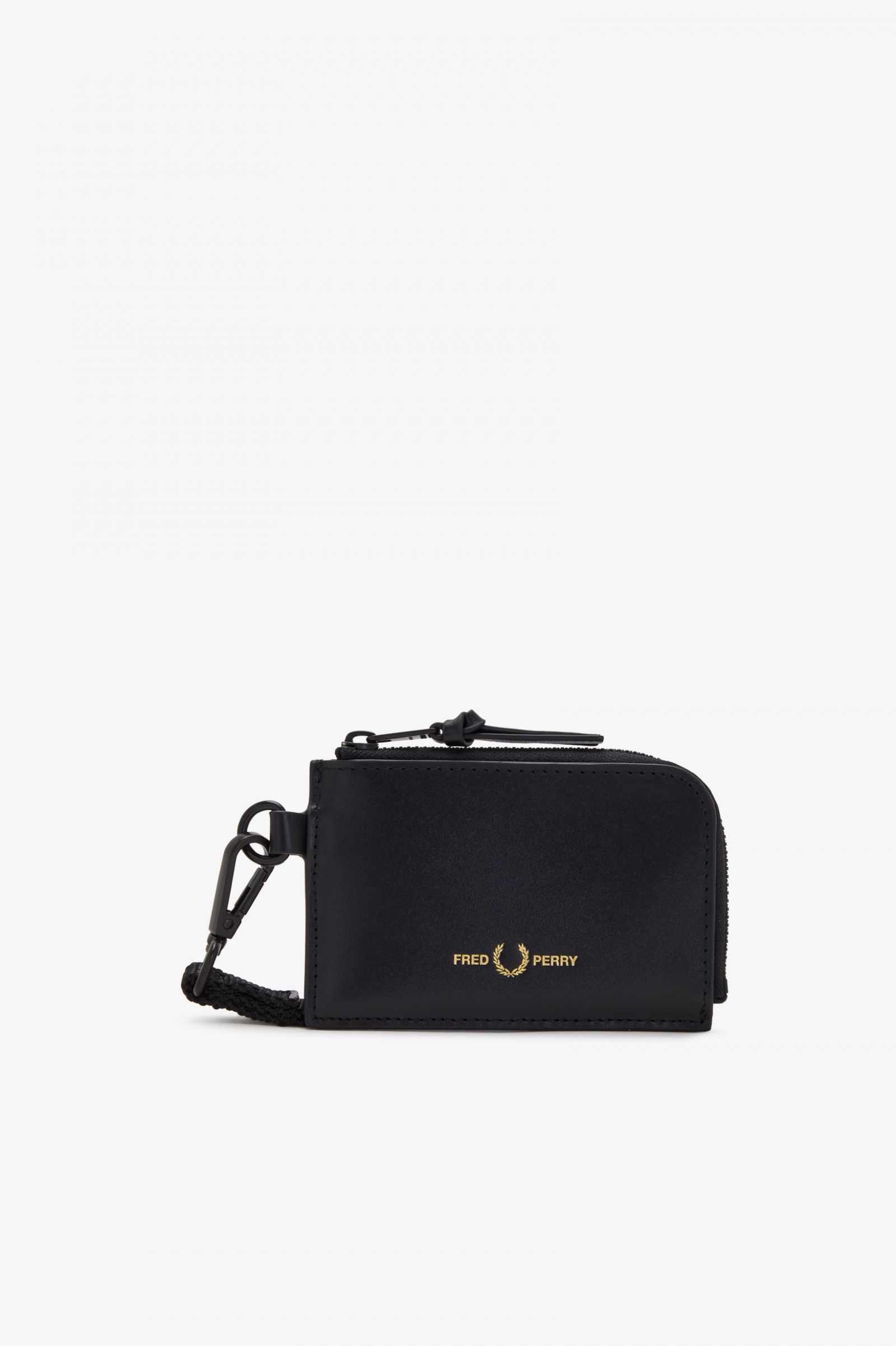 Burnished Leather Lanyard Wallet Black