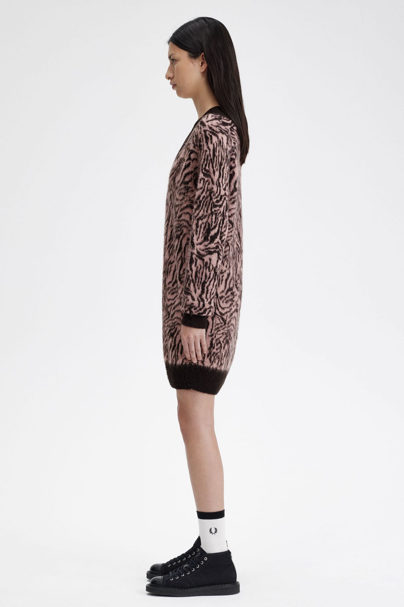 Amy Winehouse FoundationZebra Knitted Dress Dusty Rose Pink