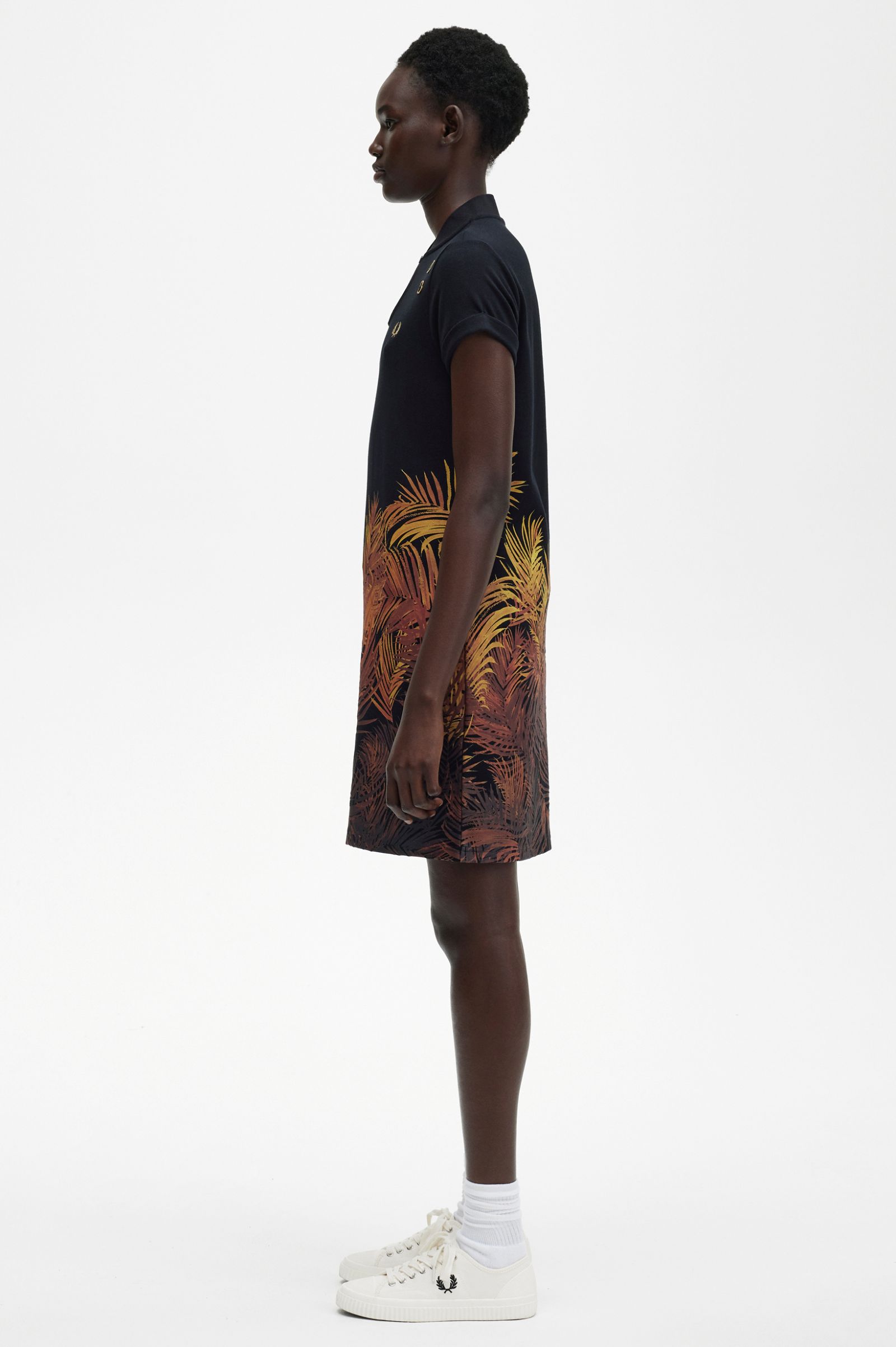 Amy Winehouse FoundationPalm Print Piqué Dress Black