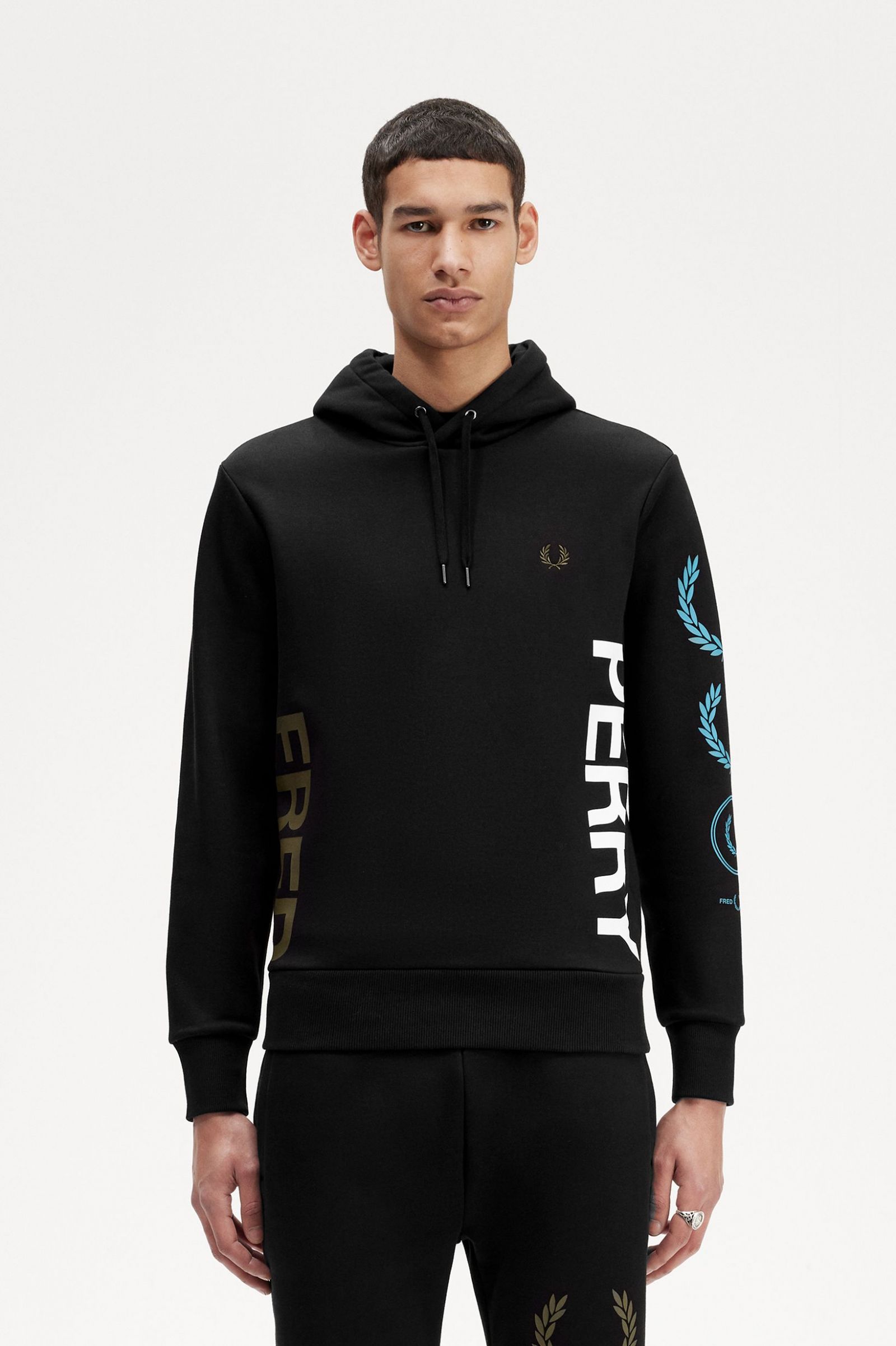 Graphic Branding Hooded Sweatshirt Black