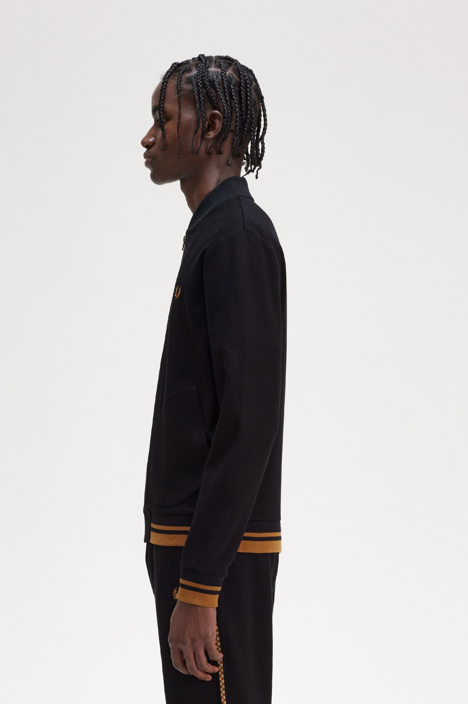 Tipped Detail Track Jacket Black