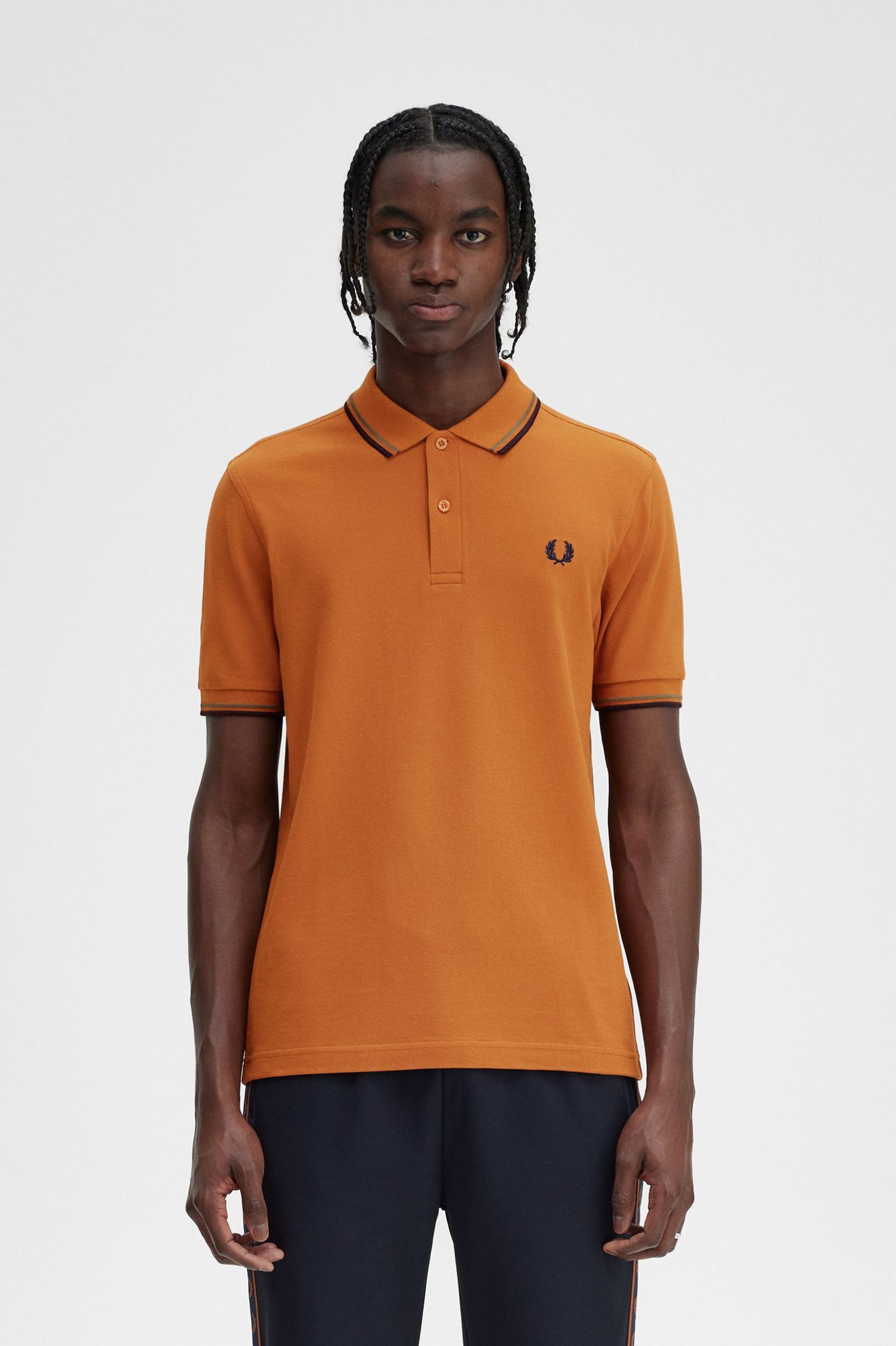 The Fred Perry ShirtM3600 Nut Flake / Field Green / Navy