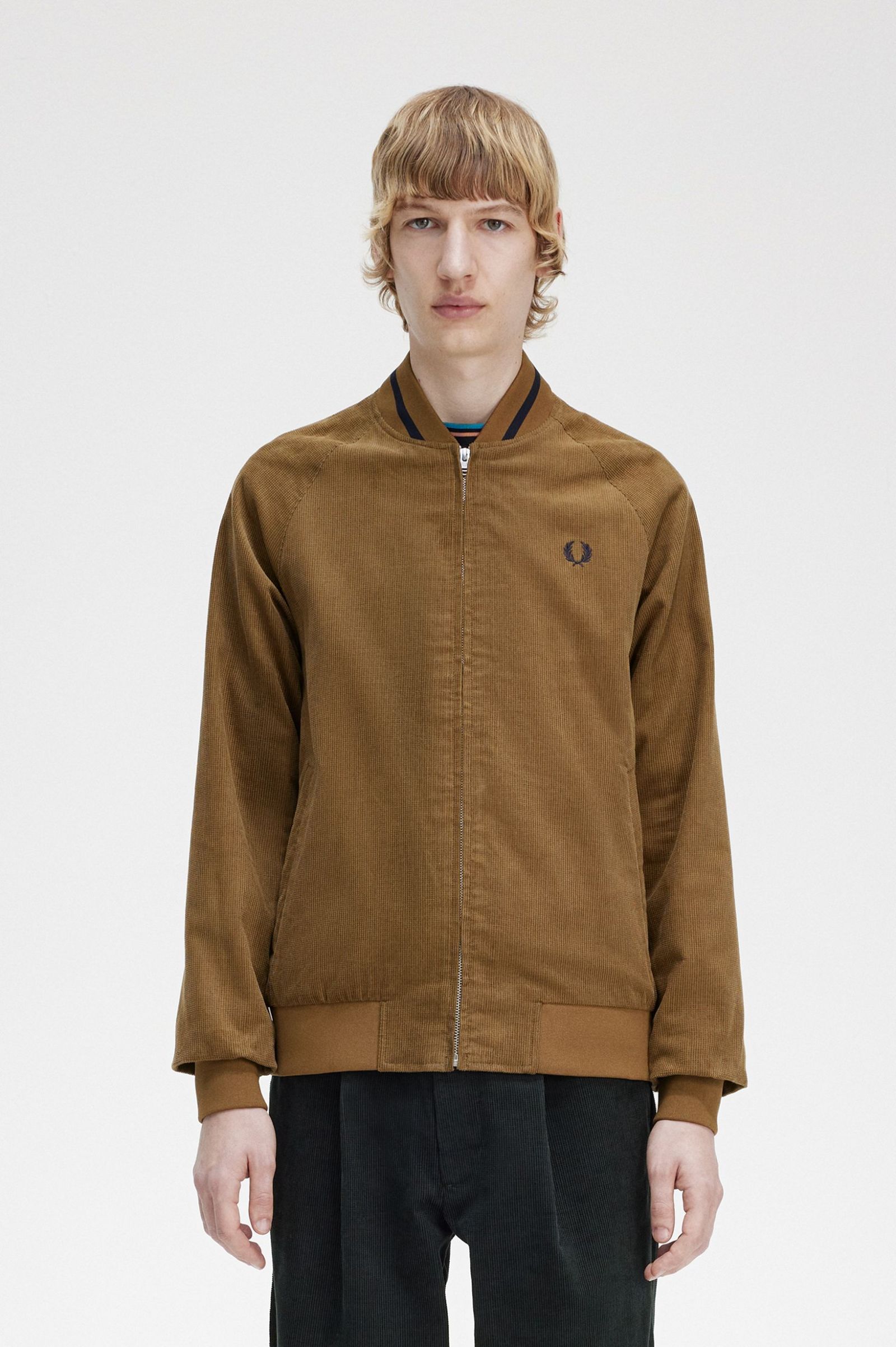 Waffle Cord Tennis Bomber Shaded Stone