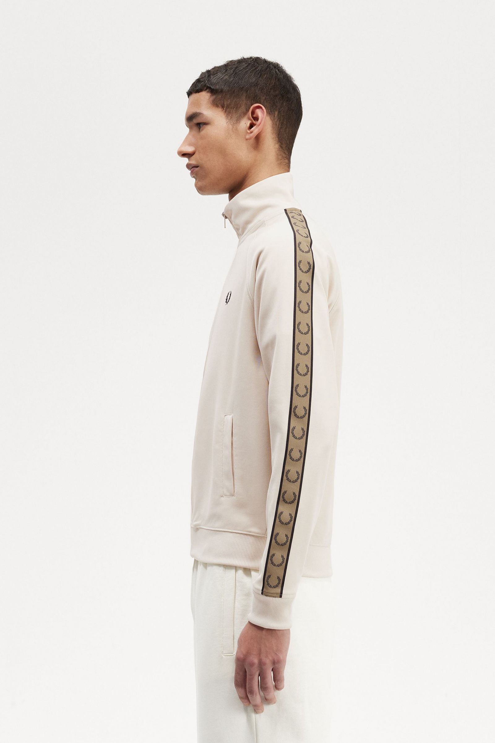 Contrast Tape Track Jacket Oatmeal / Shaded Stone