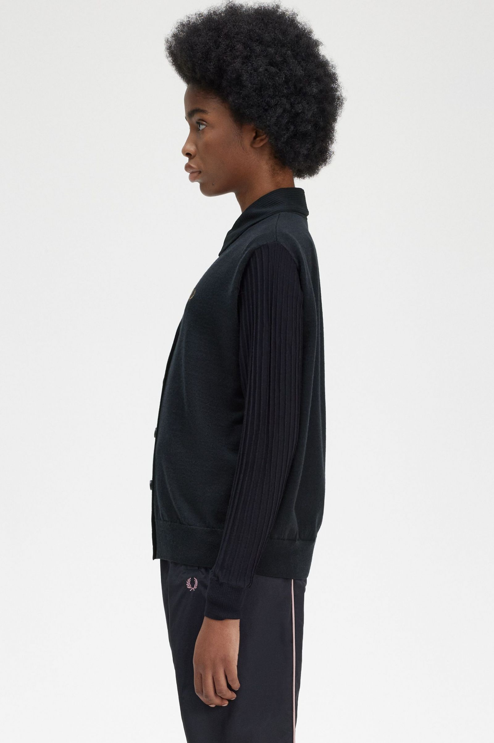 Sheer Sleeve Cardigan Black