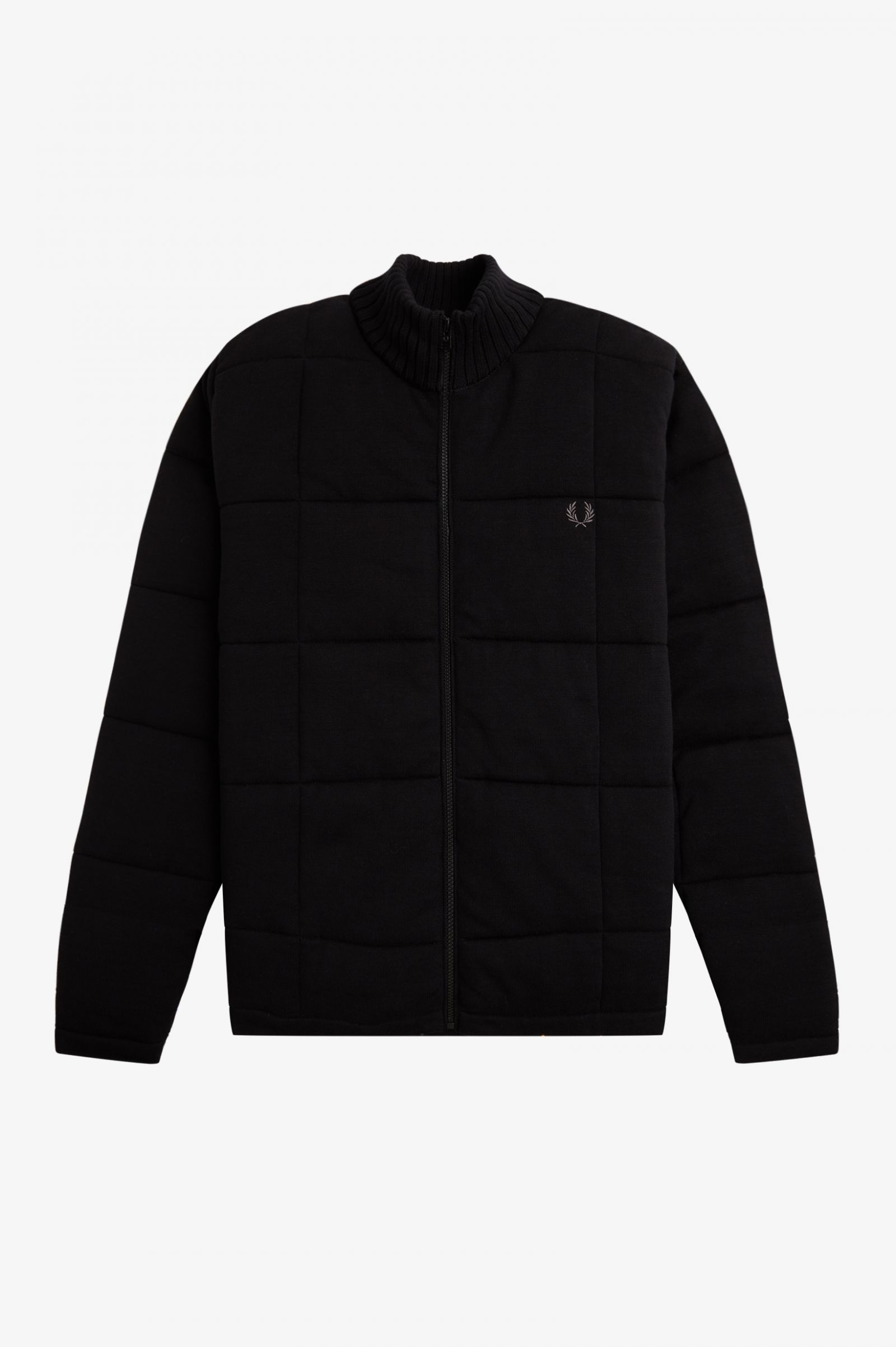 Quilted Knitted Jacket Dark Oatmeal