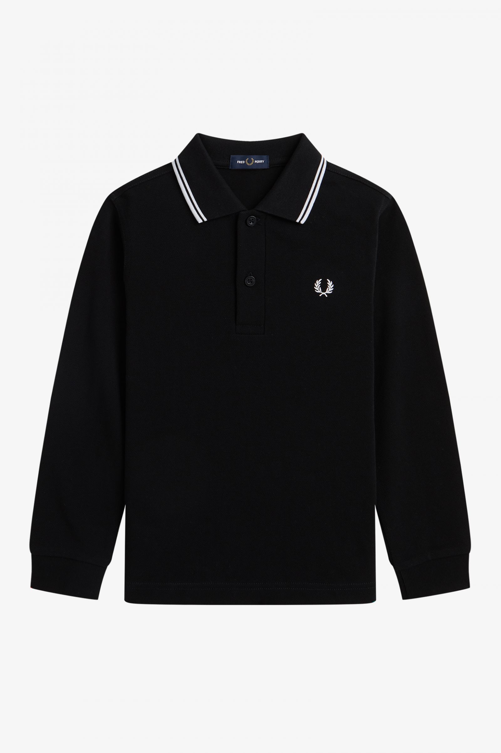 The Fred Perry ShirtKids Long Sleeve Twin Tipped Fred Perry Shirt Black / White / White