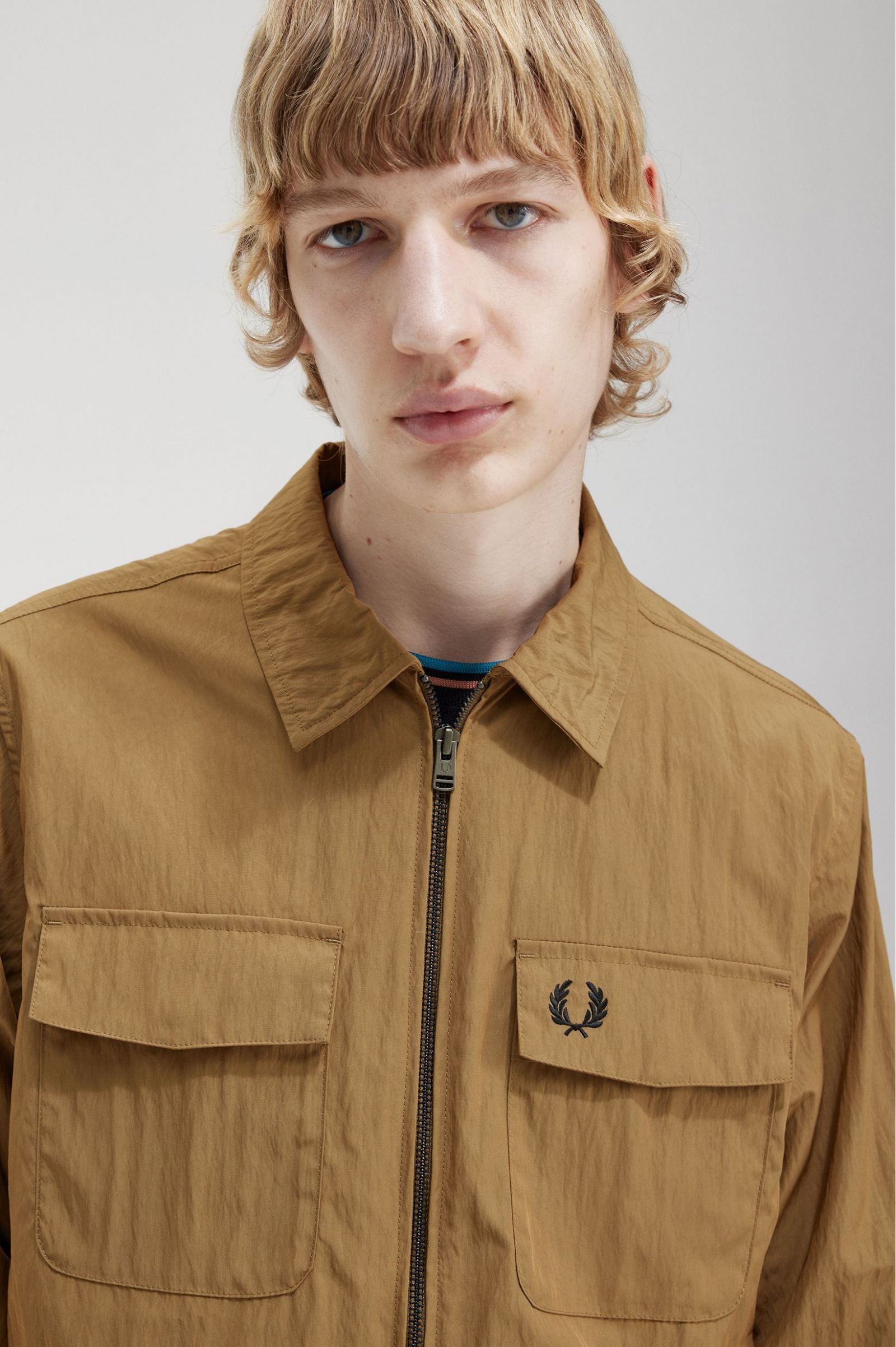 Lightweight Zip-Through Overshirt Shaded Stone