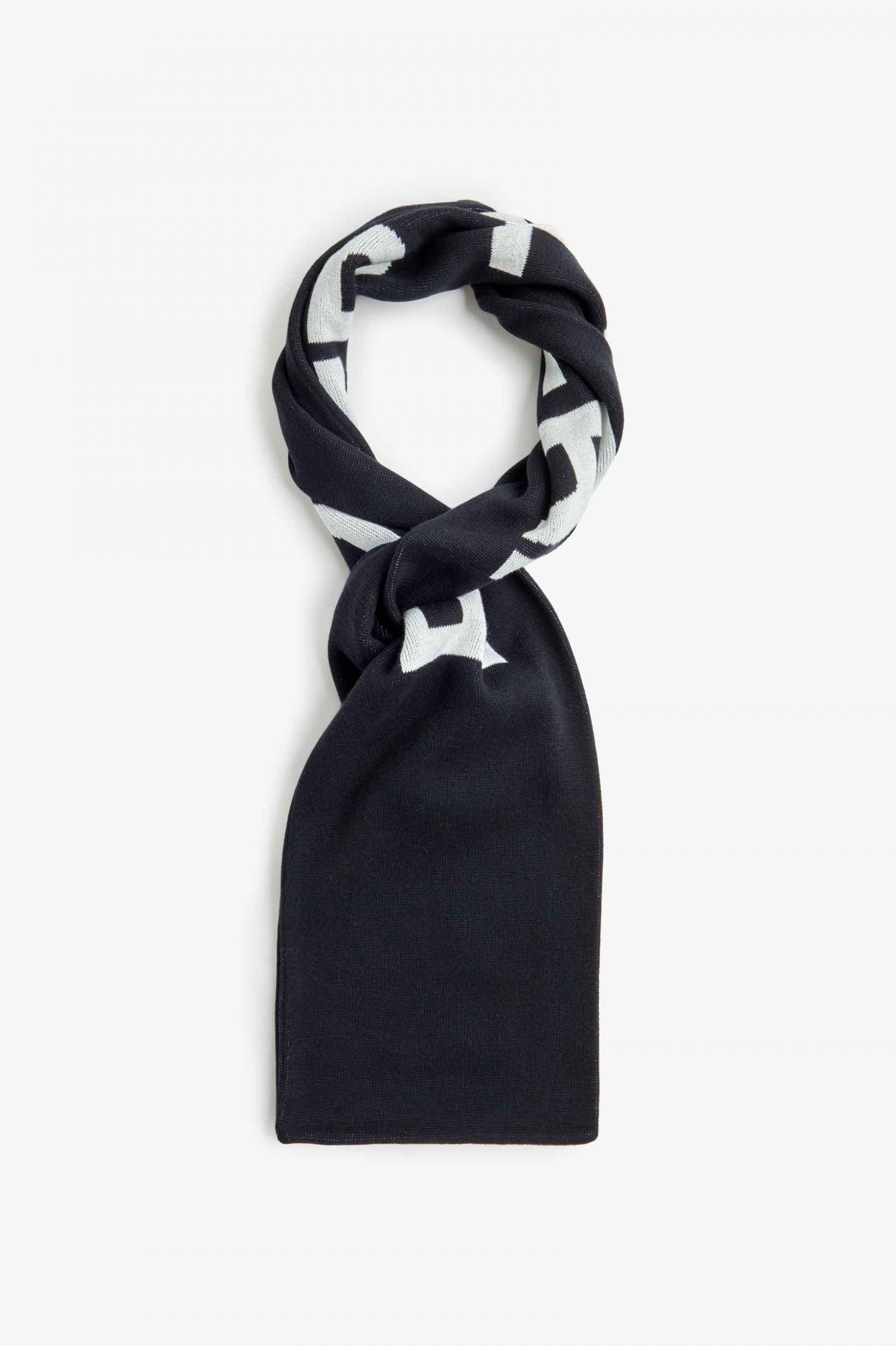Oversized Branded Scarf Black / White