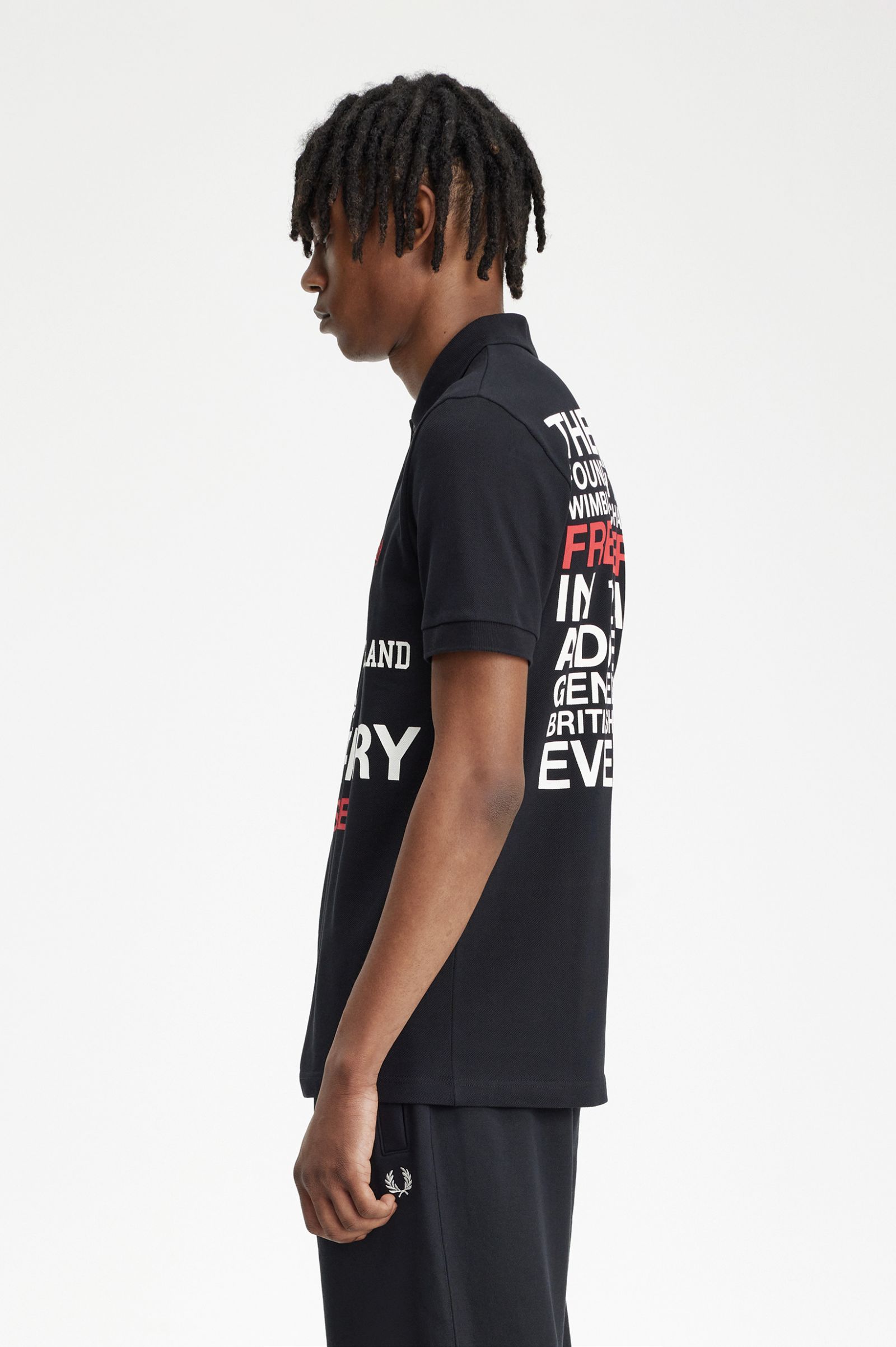 PleasuresLogo Fred Perry Shirt Black