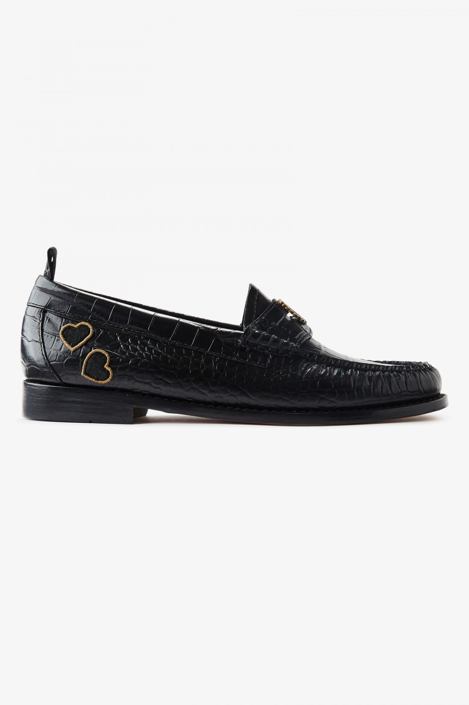 Amy Winehouse FoundationEmbossed Leather Penny Loafer Black