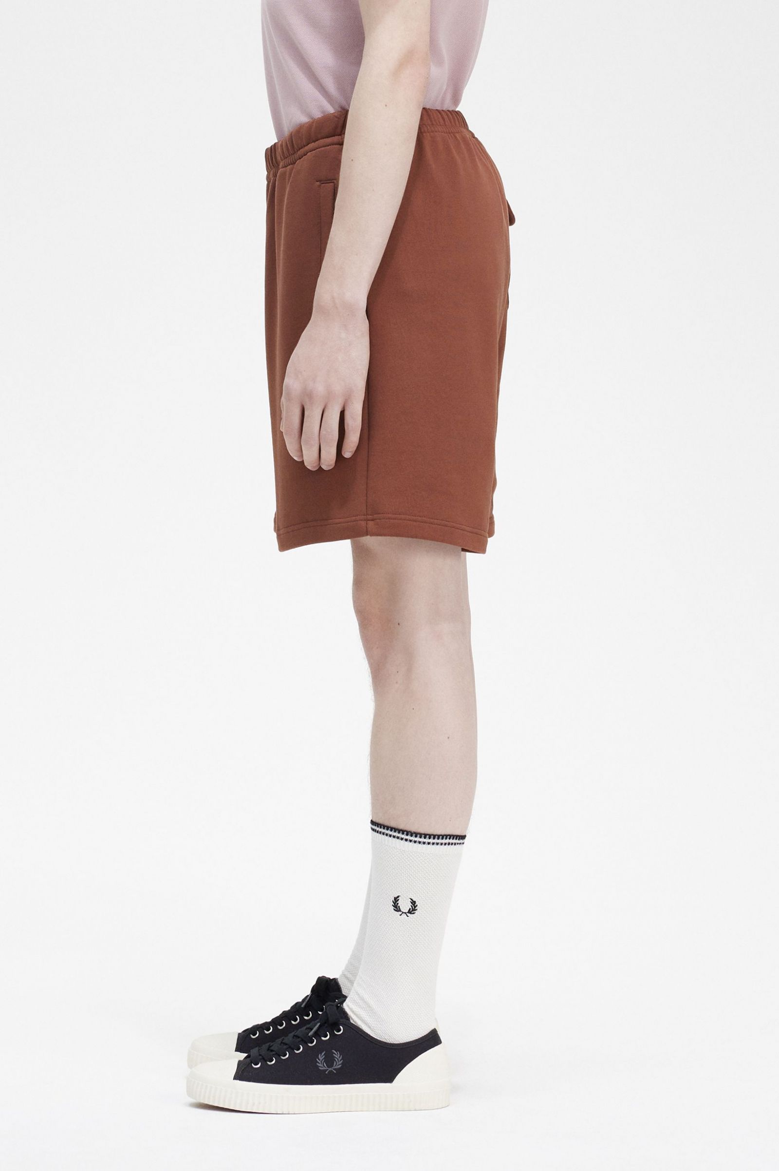 Badge Detail Track Shorts Whisky Brown