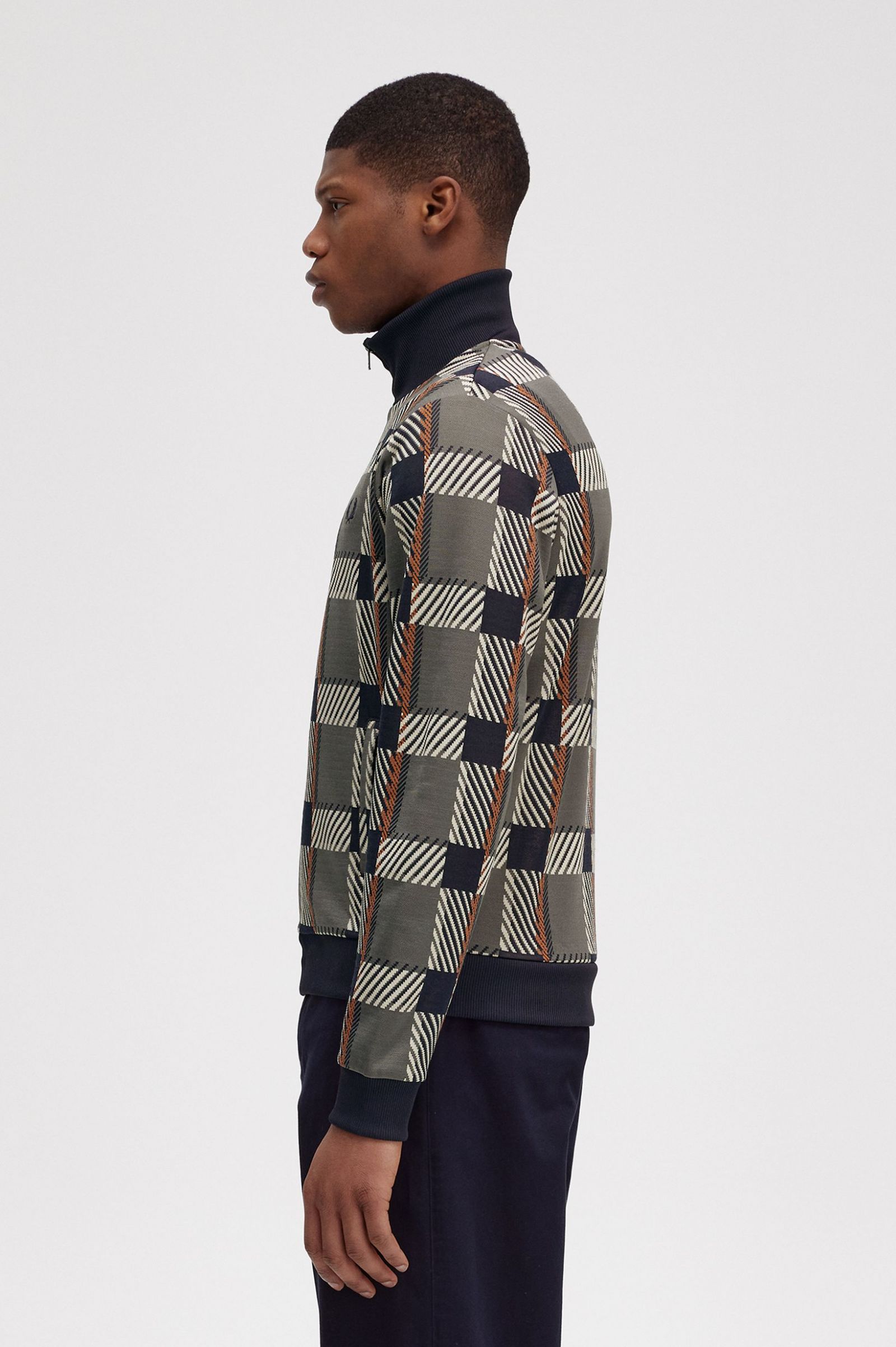 Glitch Tartan Track Jacket Field Green
