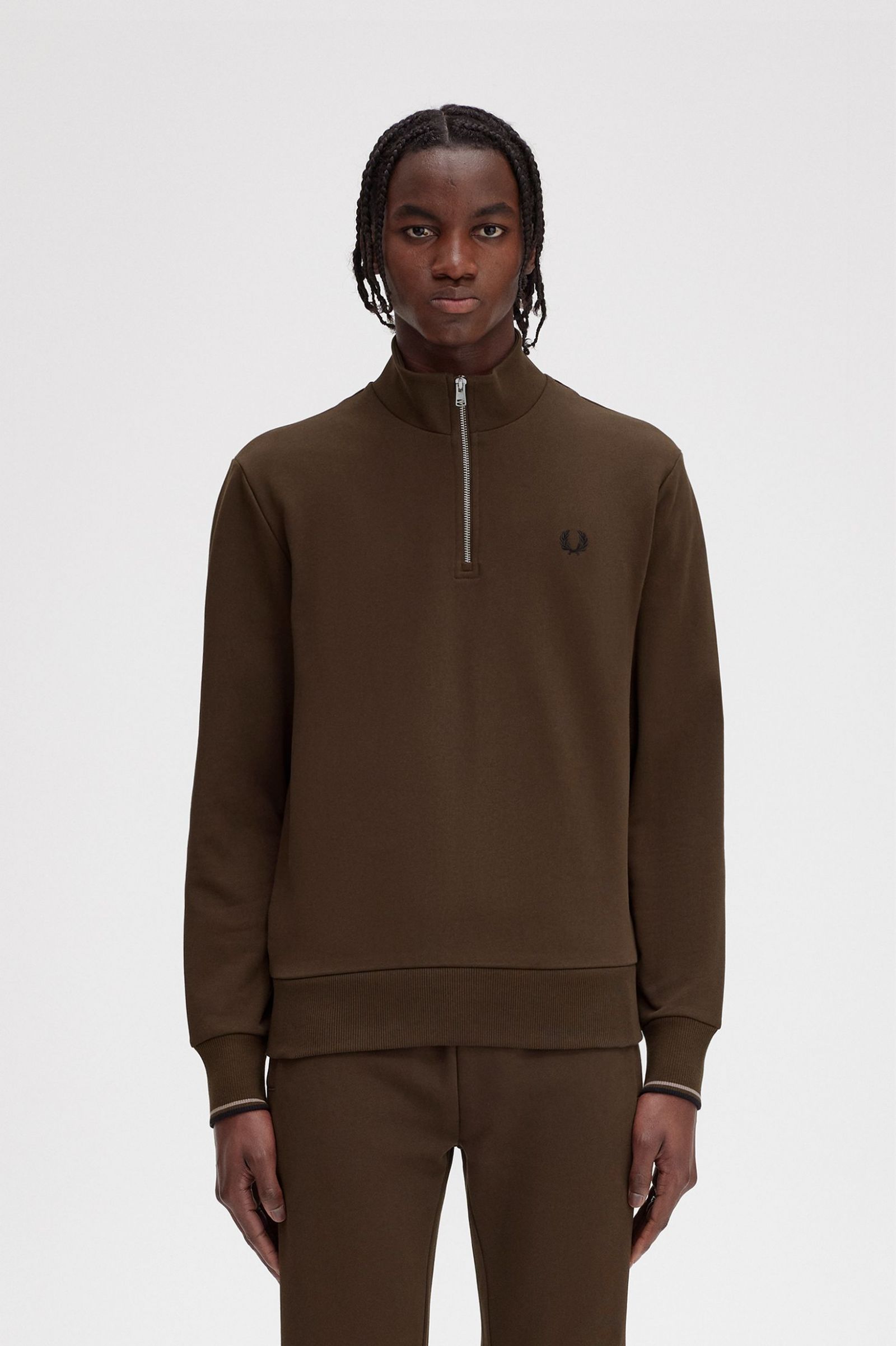Half Zip Sweatshirt Burnt Tobacco