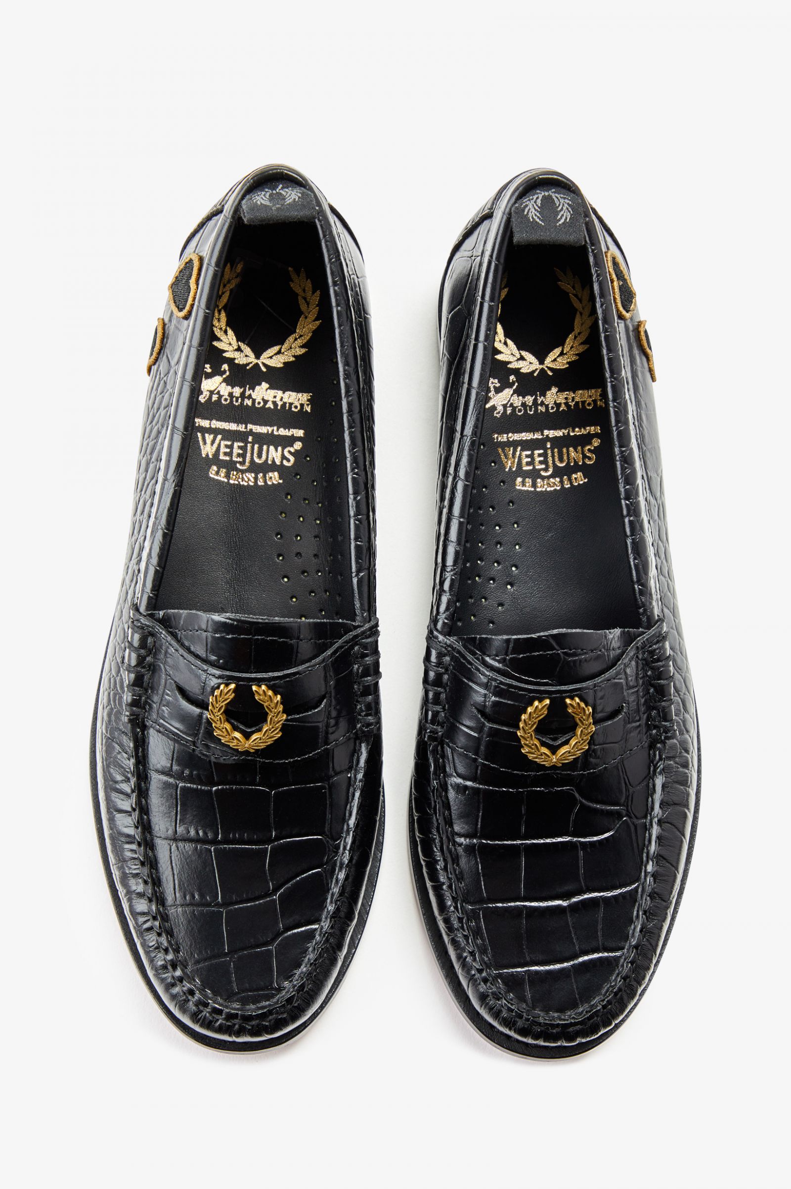 Amy Winehouse FoundationEmbossed Leather Penny Loafer Black