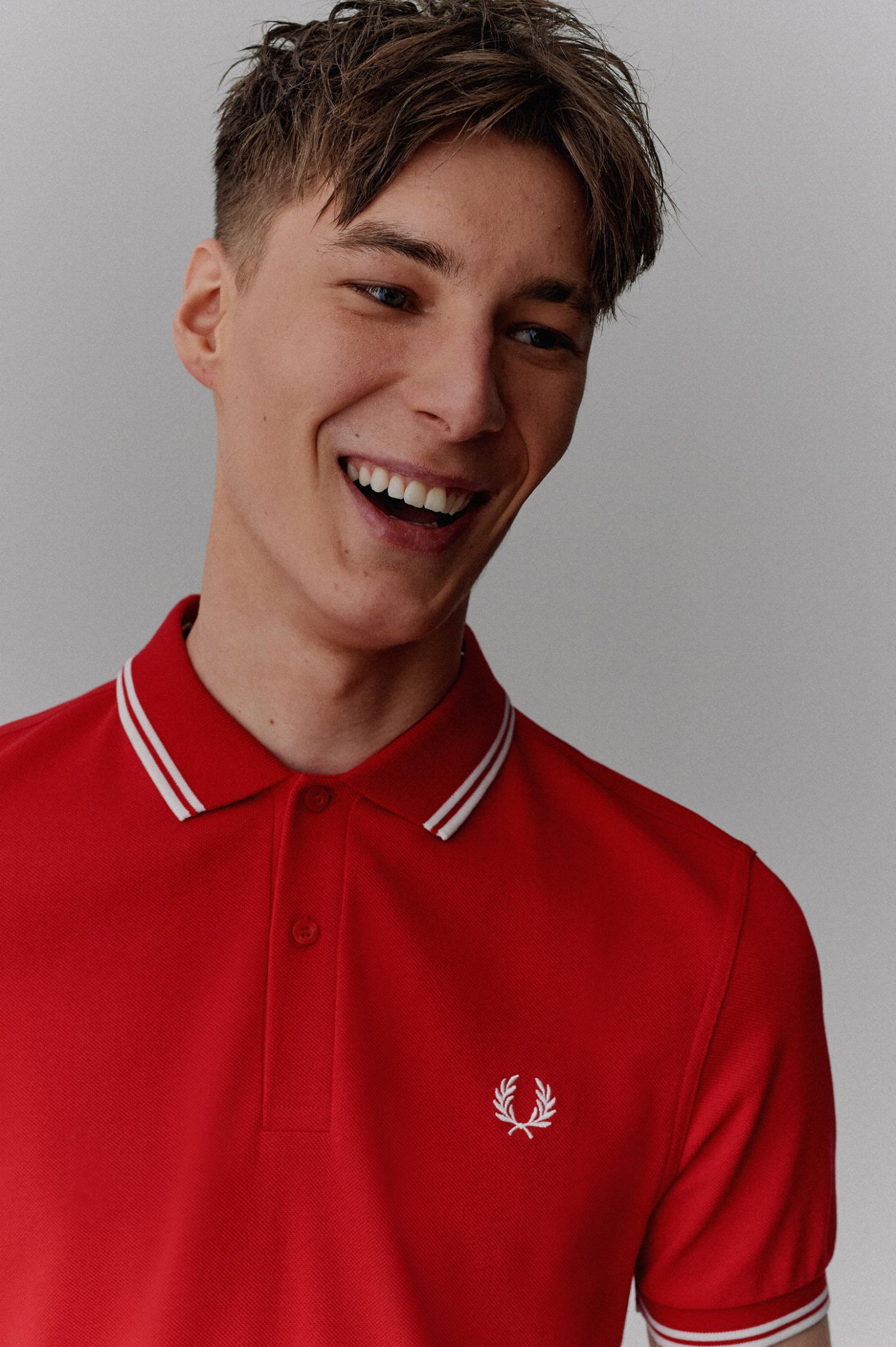 The Fred Perry ShirtM3600 Jester Red / Snow White / Snow White