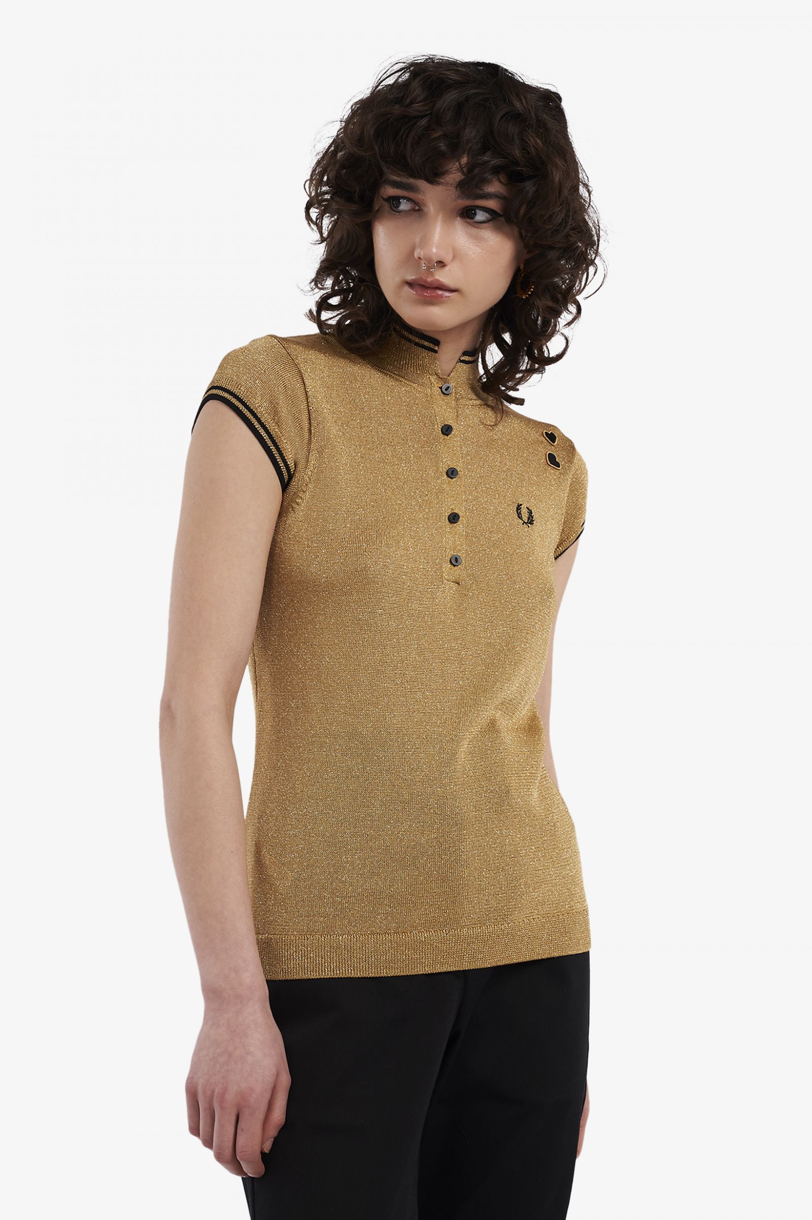 Amy Winehouse FoundationMetallic Knitted Shirt Black