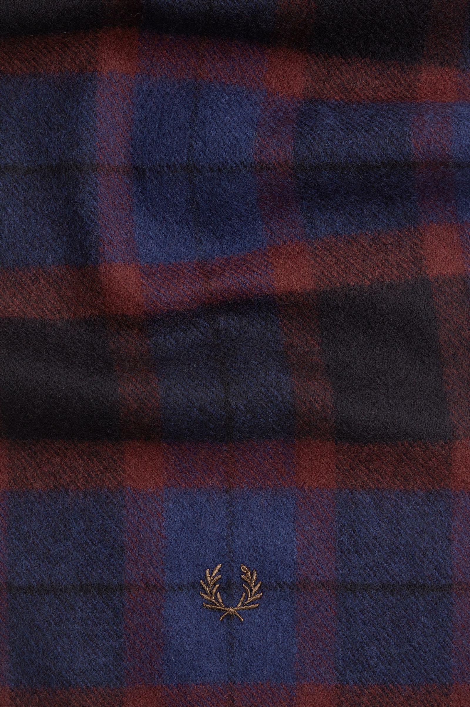 Lambswool Tartan Scarf Oxblood / Shaded Stone