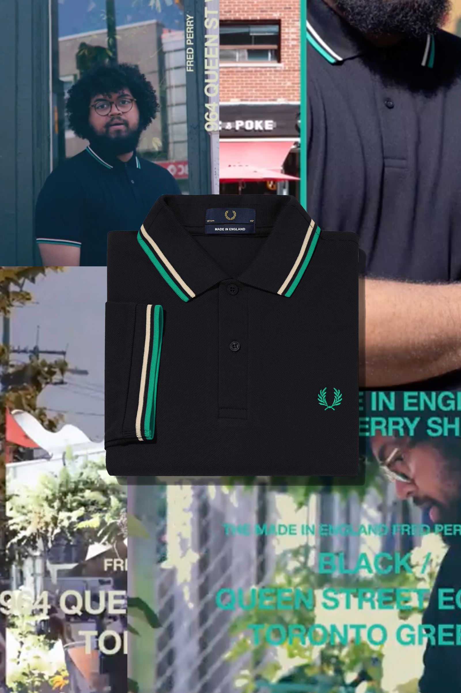 The Fred Perry ShirtM12 Black / Queen Street / Toronto Green
