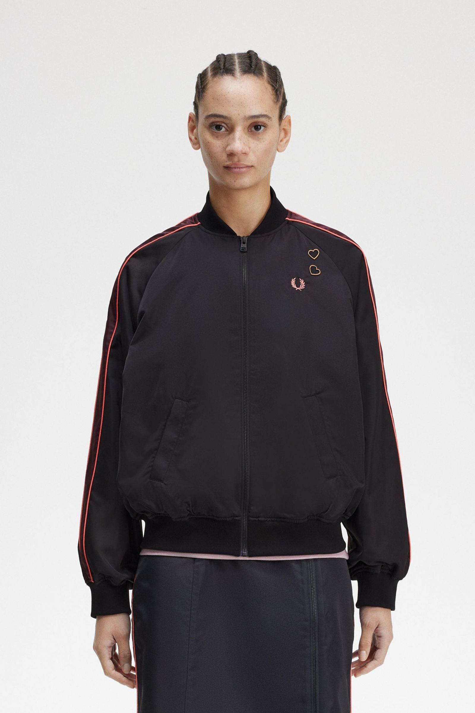 Amy Winehouse FoundationPrinted Lining Bomber Jacket Black