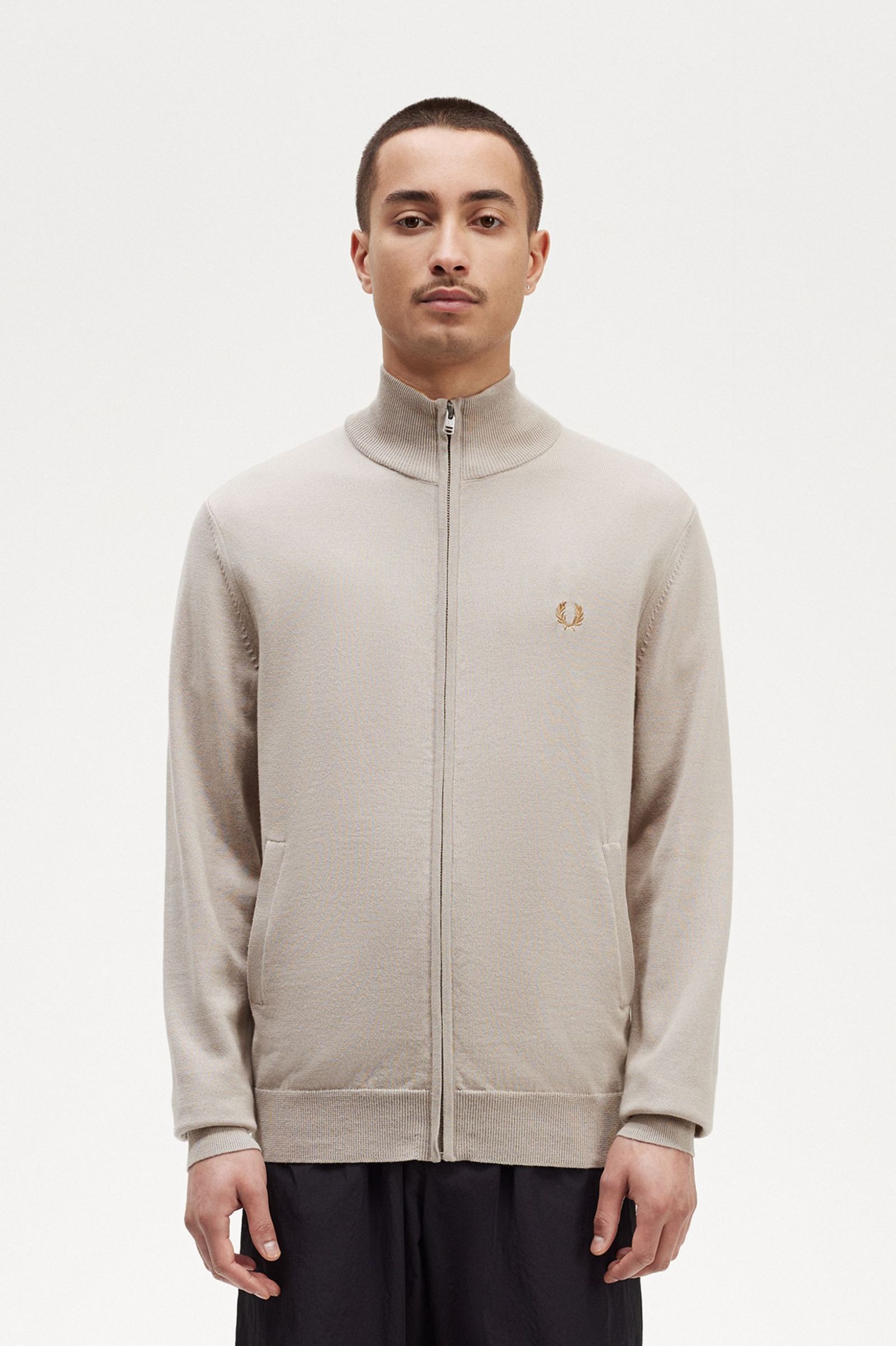 Zip Through Cardigan Dark Oatmeal
