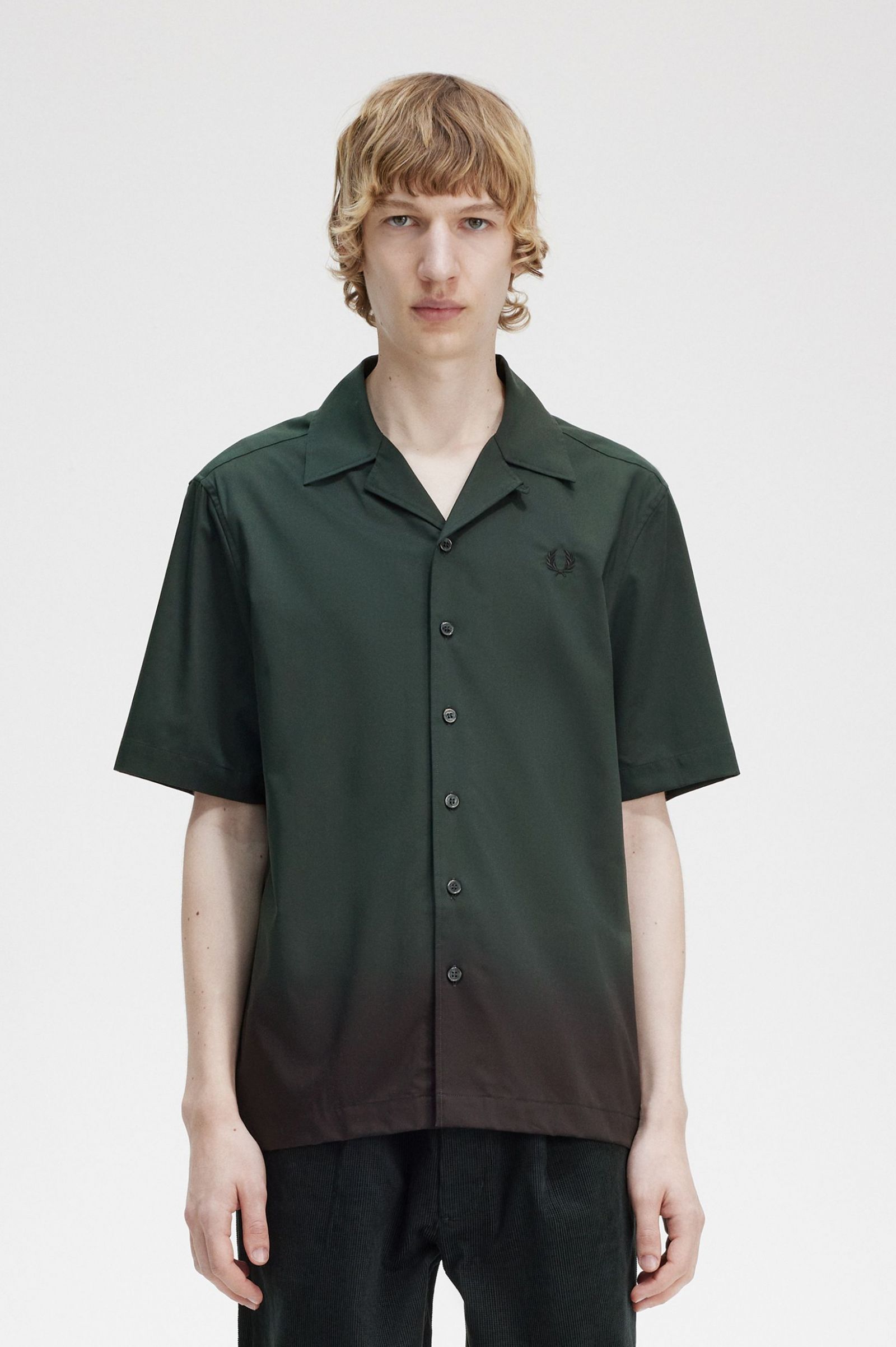 Ombre Revere Collar Shirt Night Green