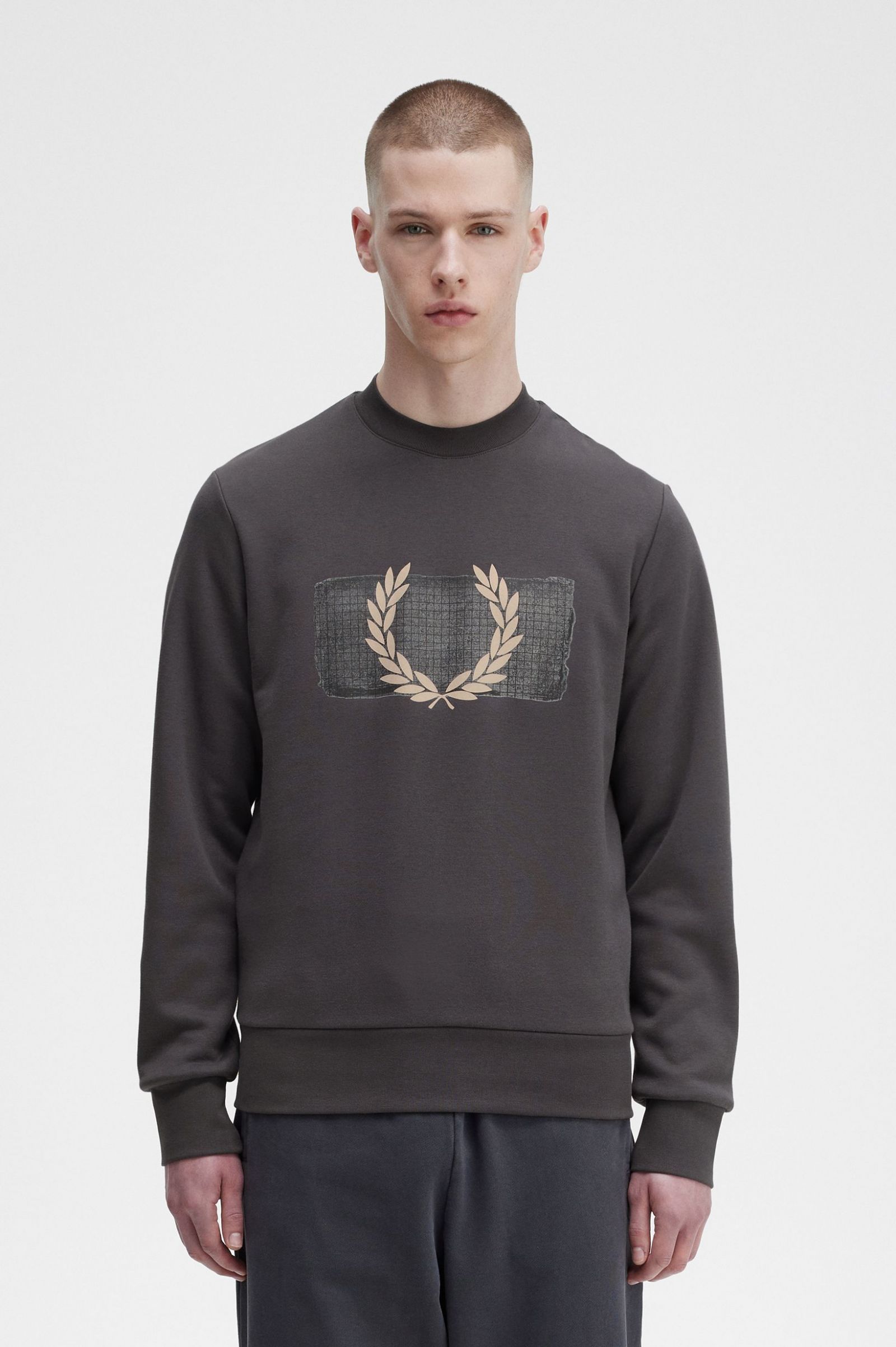 Layered Graphic Sweatshirt Gunmetal
