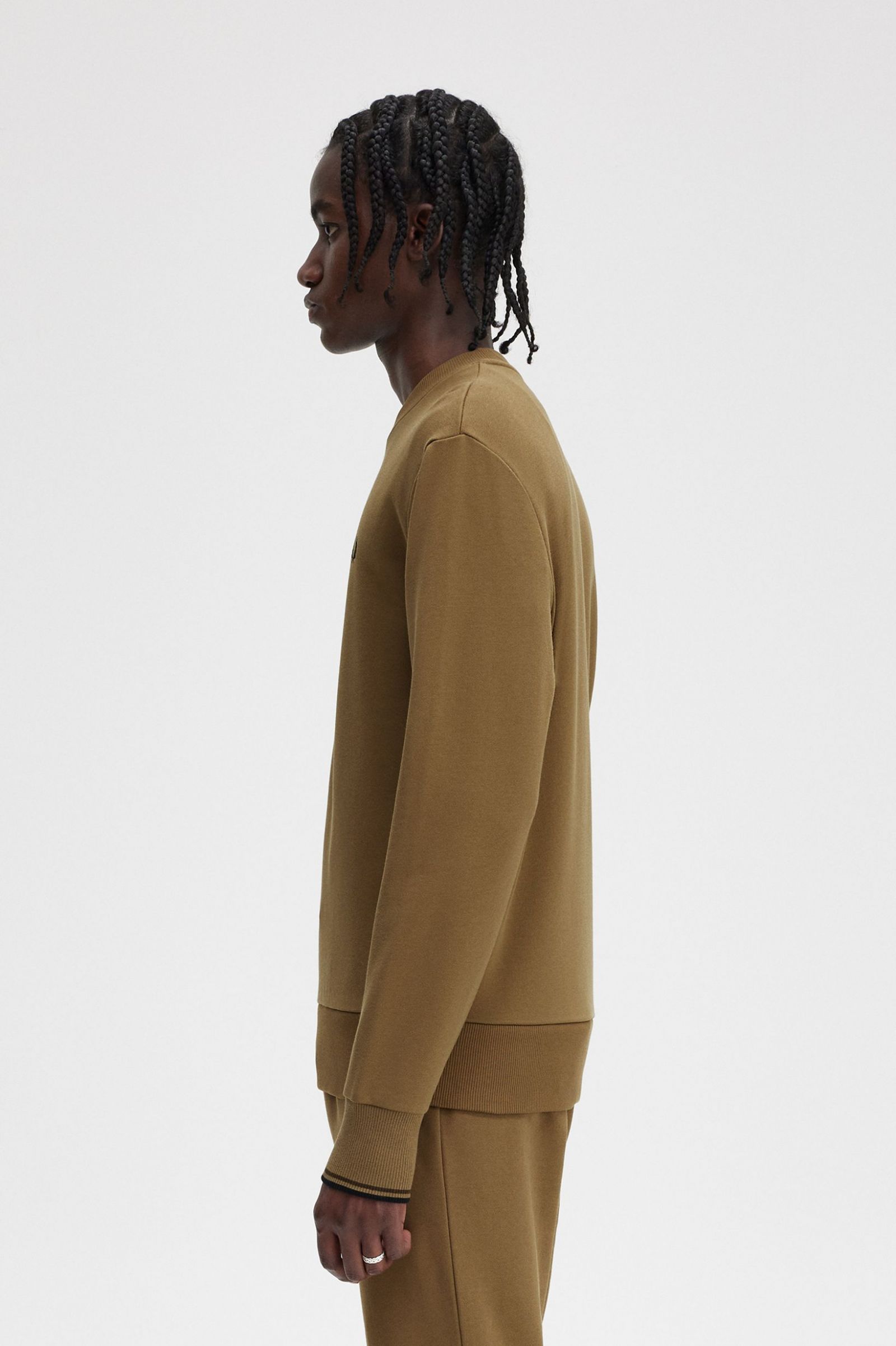 Crew Neck Sweatshirt Shaded Stone / Burnt Tobacco