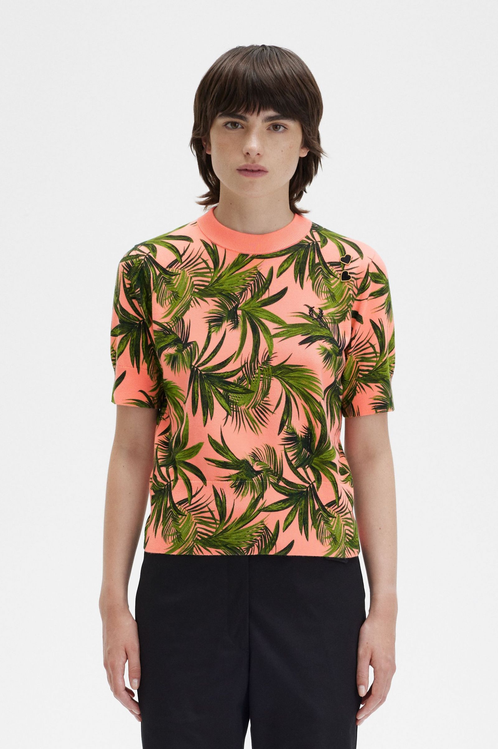 Amy Winehouse FoundationPalm Print Jumper Coral Heat