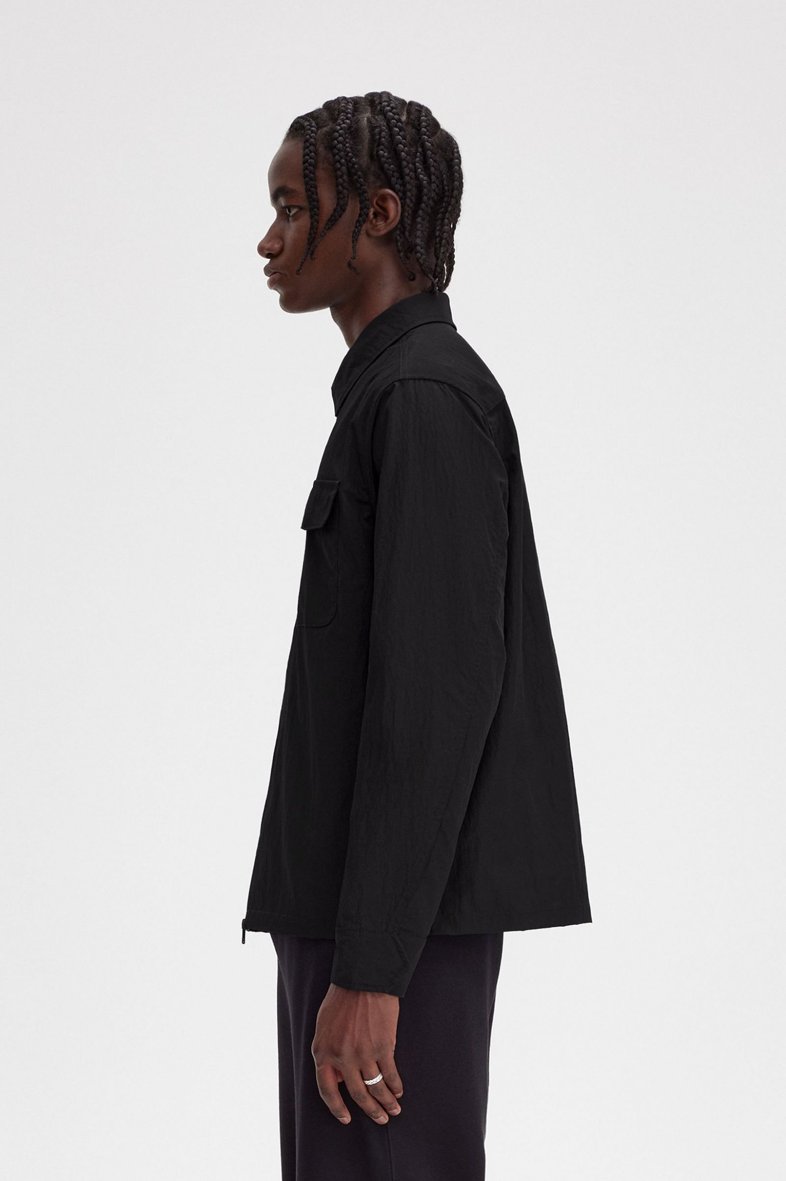 Zip-Through Overshirt Black