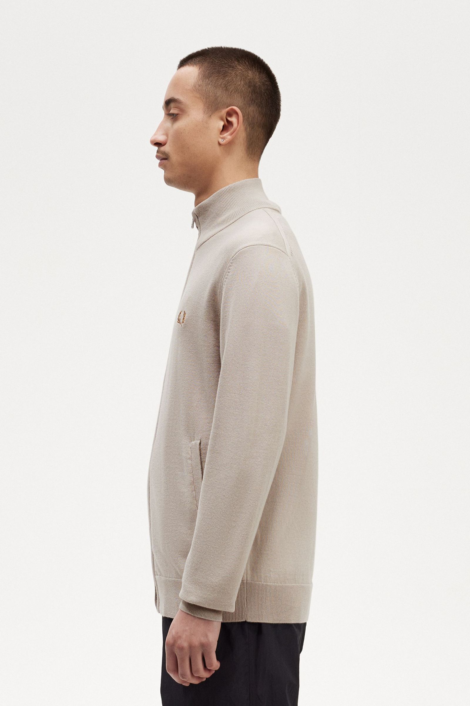 Zip Through Cardigan Dark Oatmeal